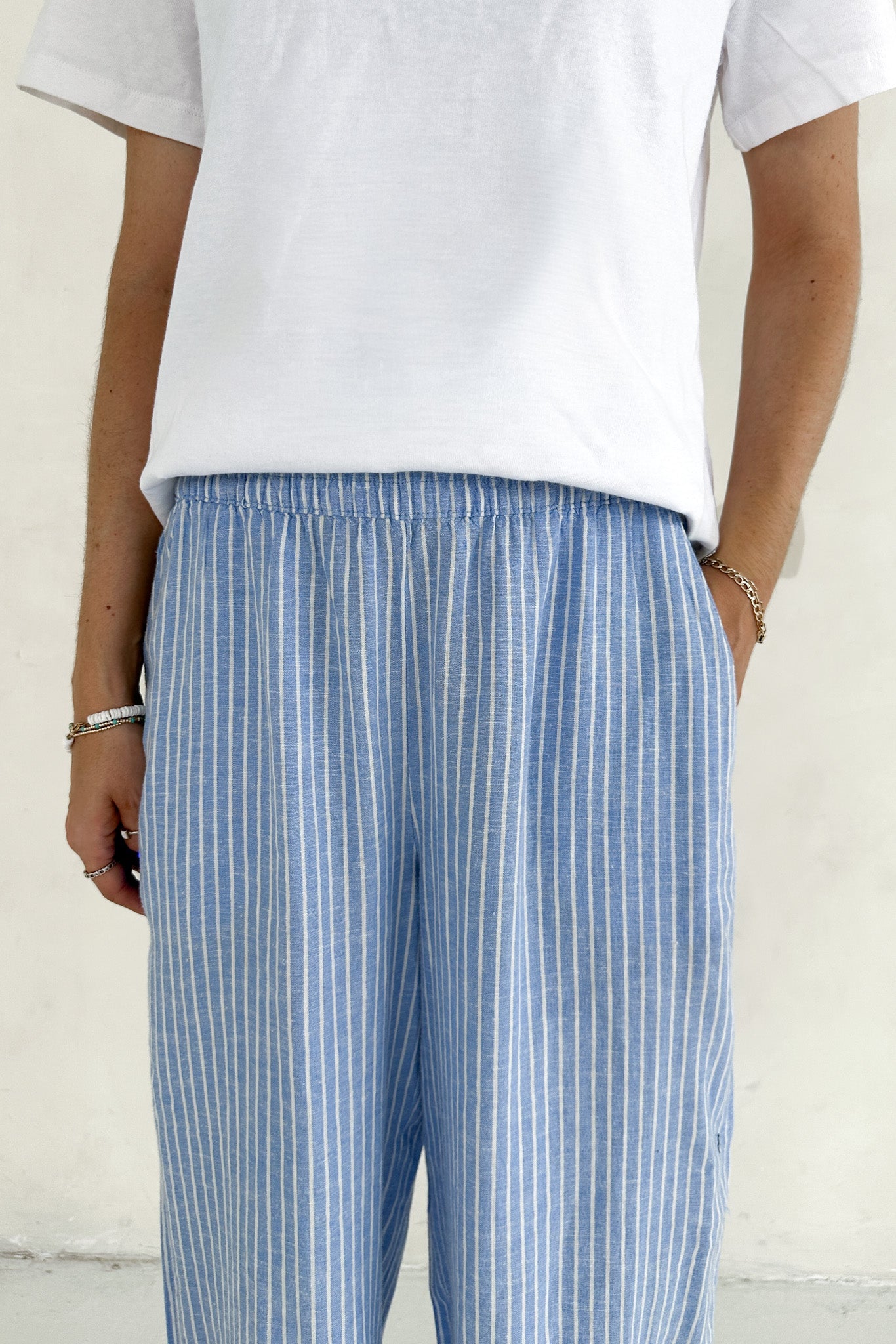 Isla Coastal Blue Striped Pant - Neutral Ground