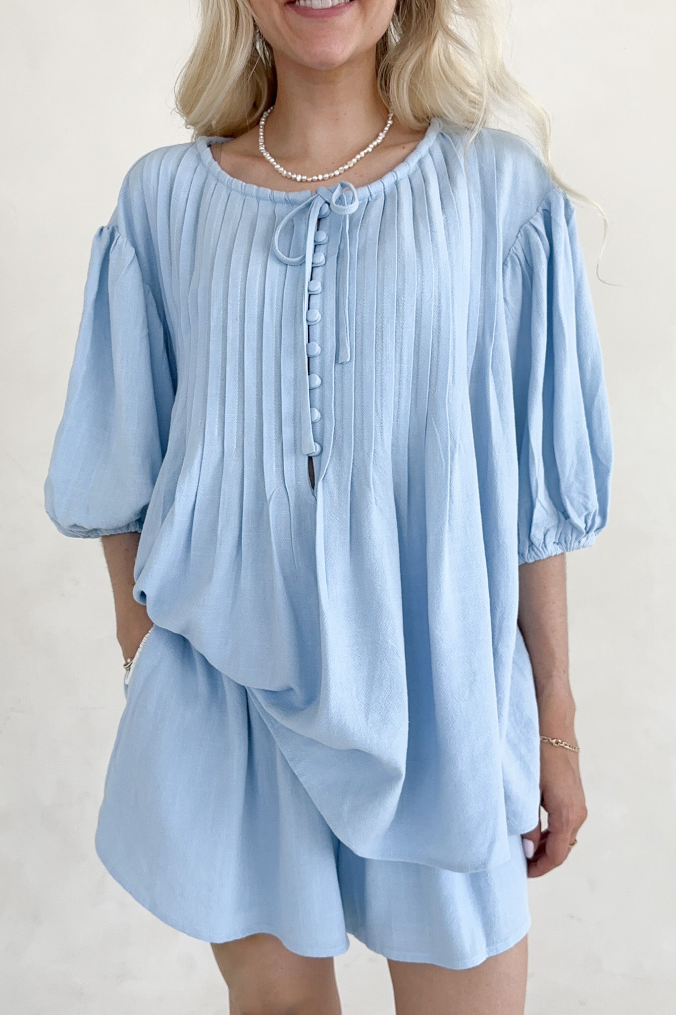 Ivy Drawstring Flared Shorts - Neutral Ground