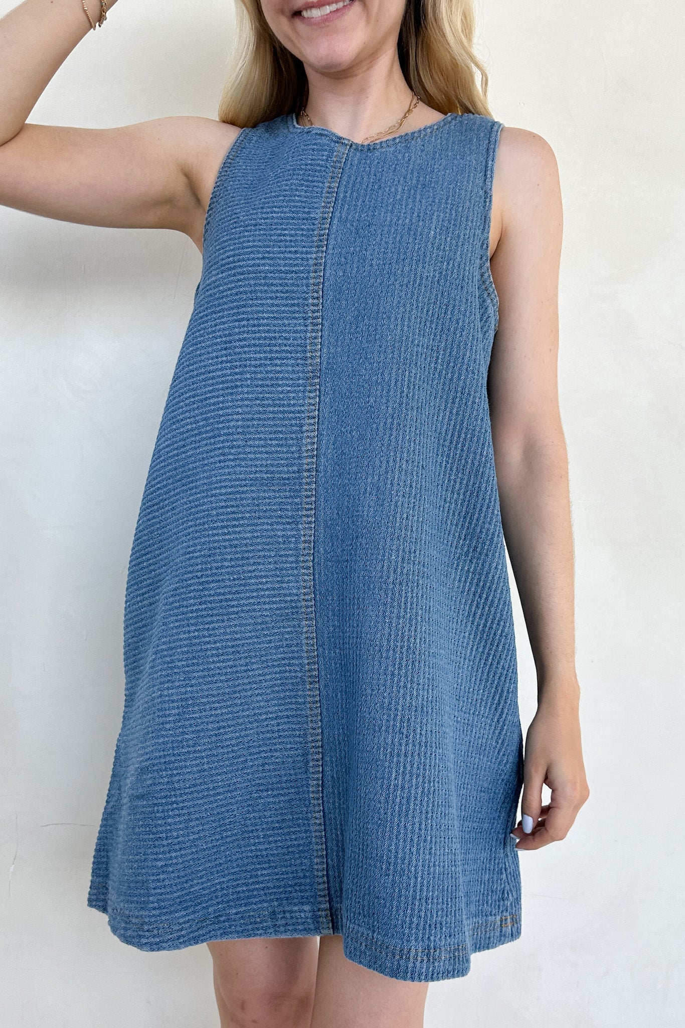 Joey Denim Mini Dress - Neutral Ground