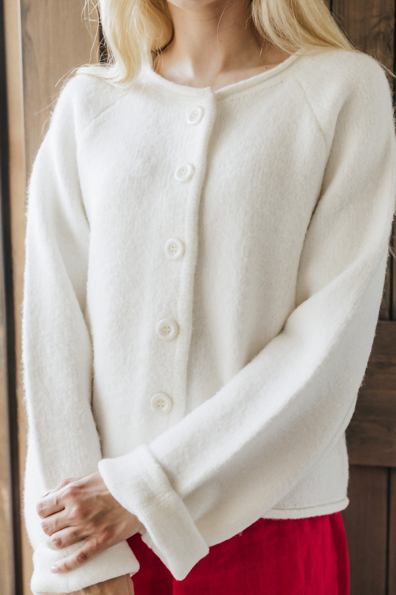 Juliette Cardigan in Sky Cloud White - Neutral Ground
