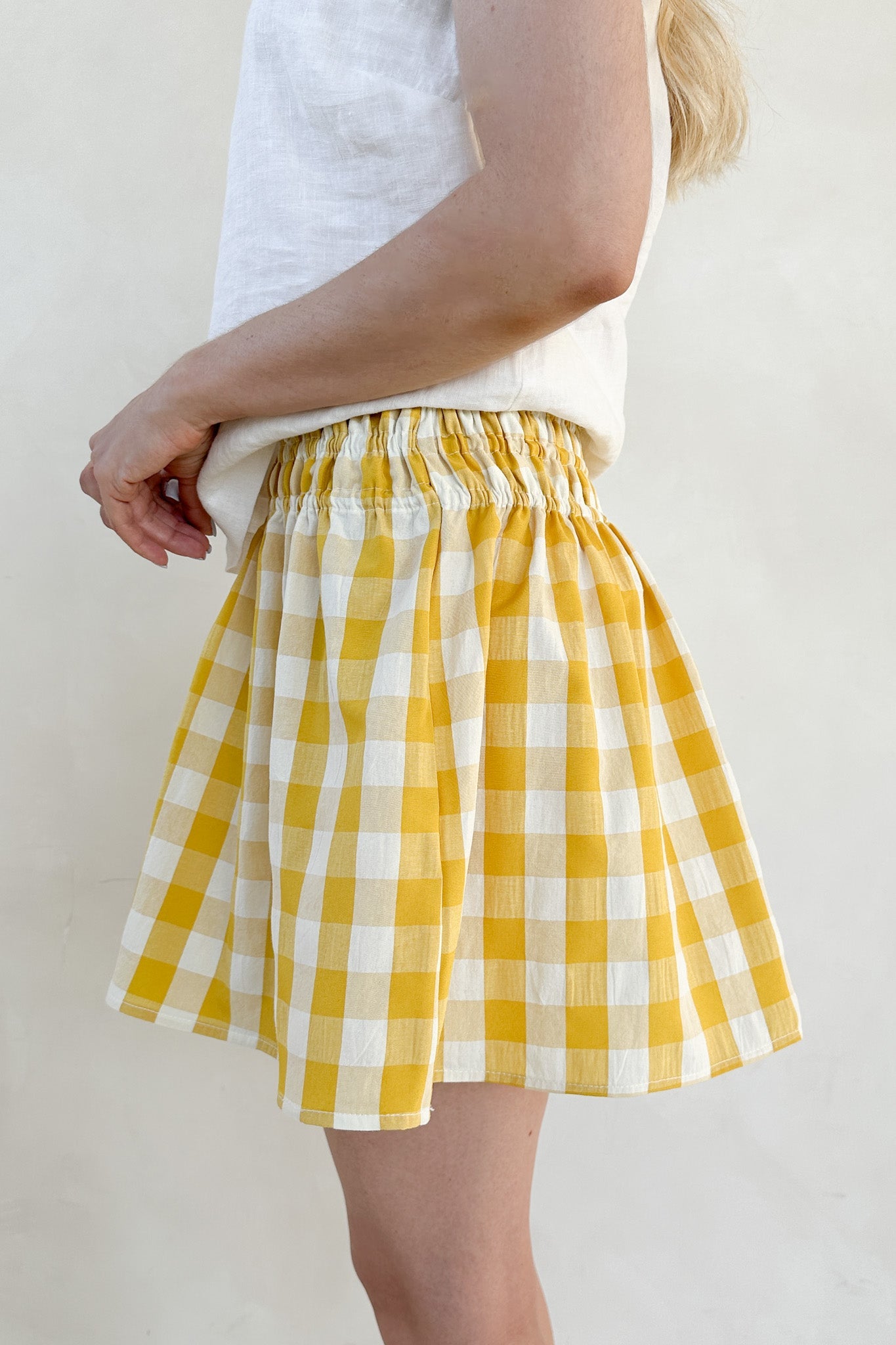Kennedy Checkered Pattern Plaid Skirt - Neutral Ground