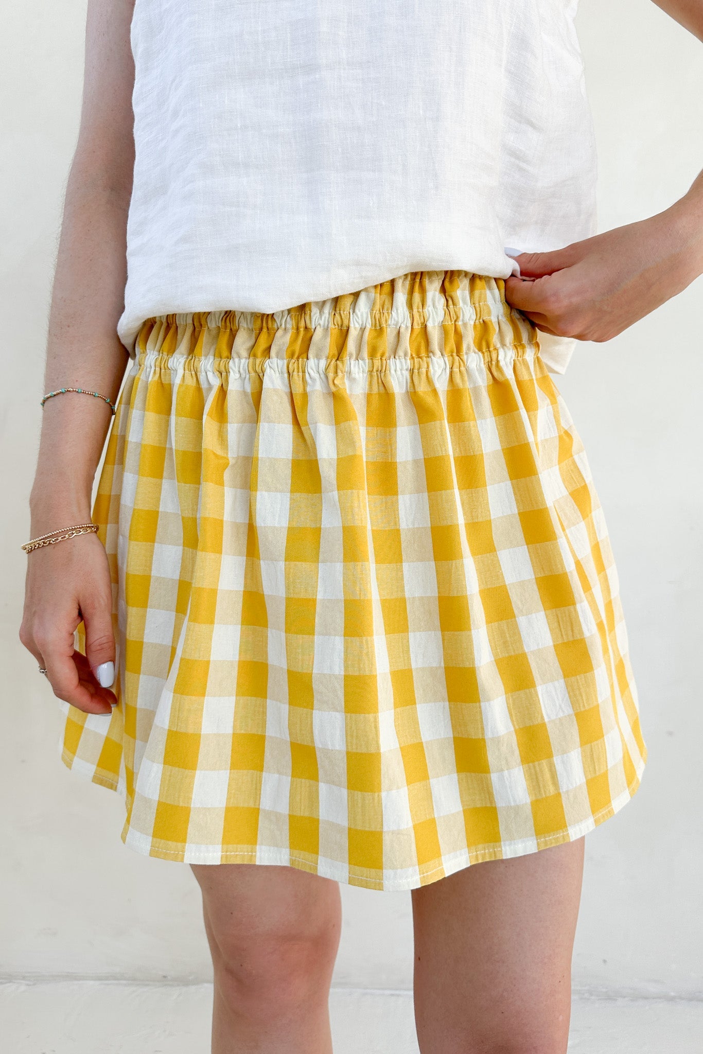 Kennedy Checkered Pattern Plaid Skirt - Neutral Ground