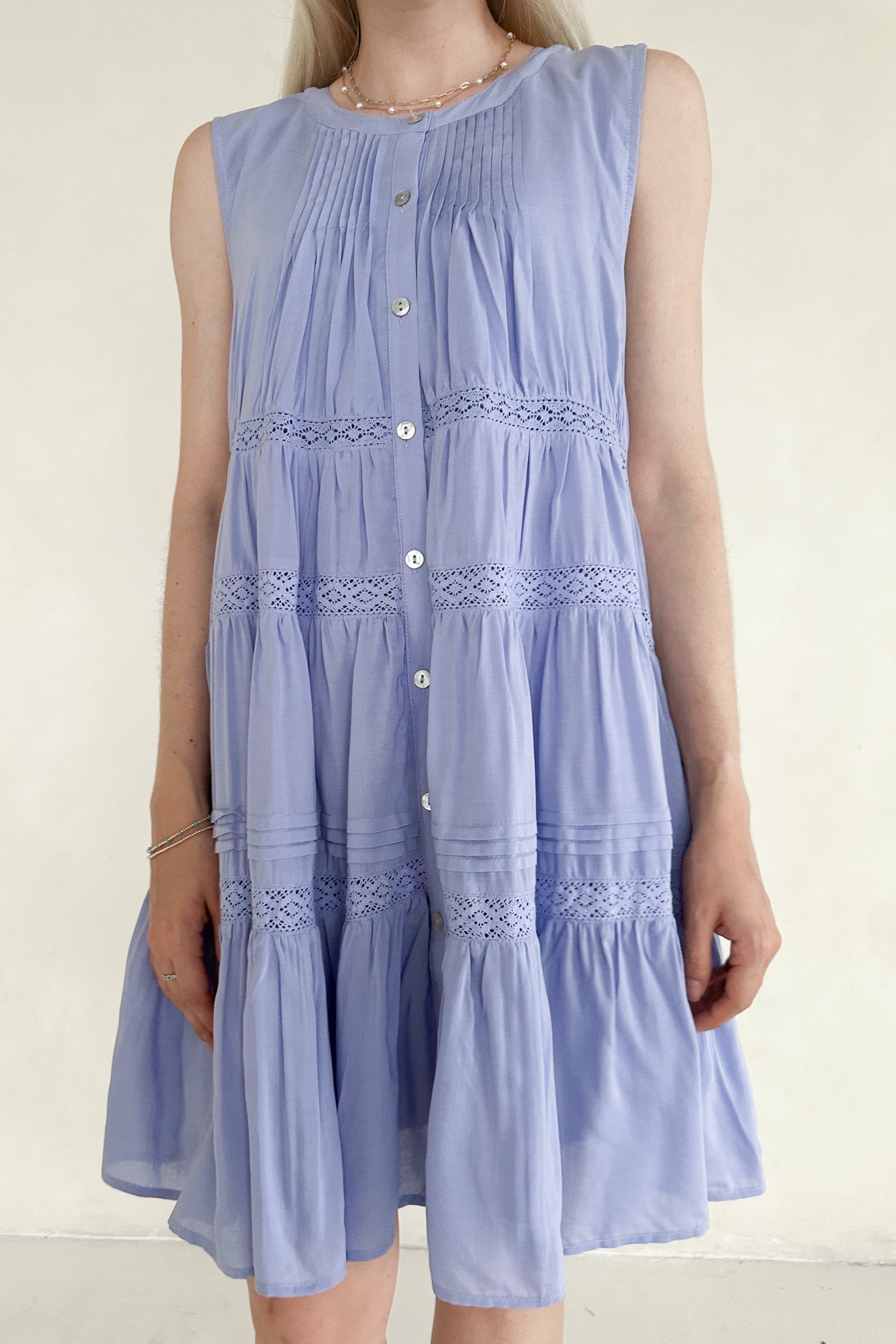 Lacey Flare Ruffle Mini Dress - Neutral Ground