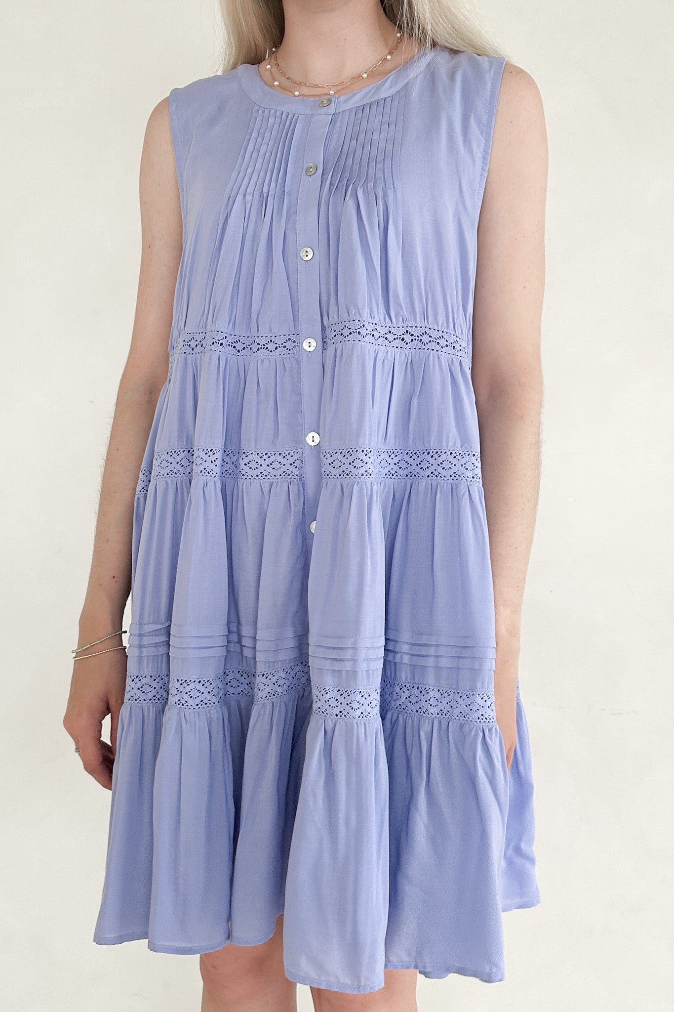 Lacey Flare Ruffle Mini Dress - Neutral Ground