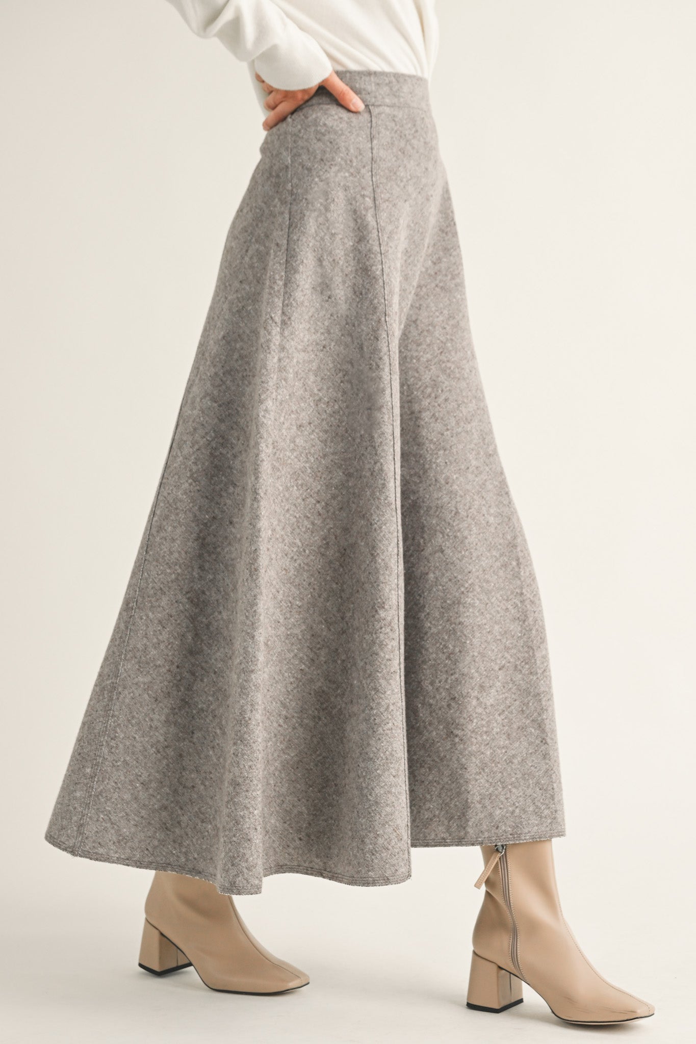 Lauren A Line Flared Skirt - Neutral Ground