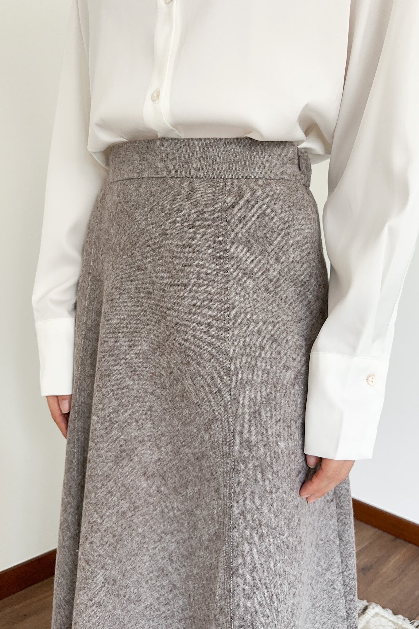 Lauren A Line Flared Skirt - Neutral Ground