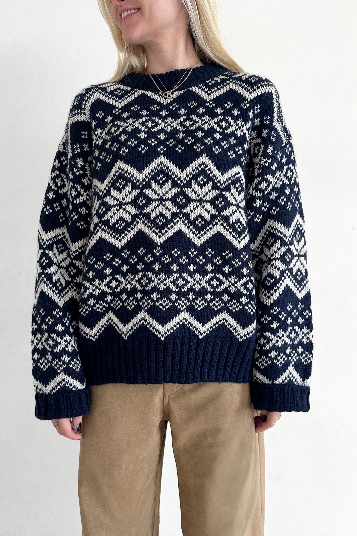 Laurent Faire Isle Snowflake Knit Sweater - Neutral Ground