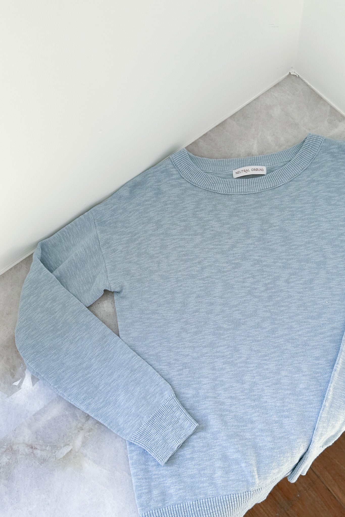 Leighton Crew Neck Sweater Top - Neutral Ground