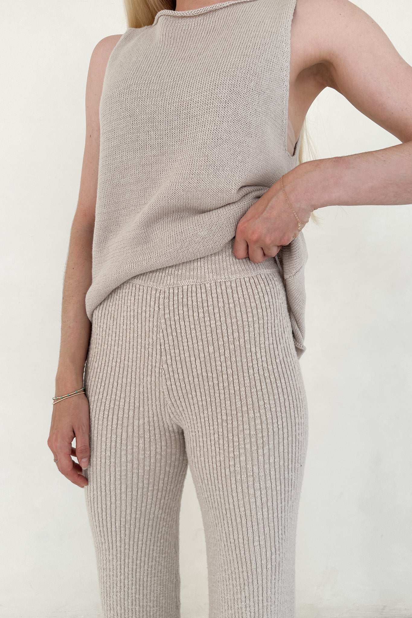 Lenny Flare Knit Sweater Pants - Neutral Ground