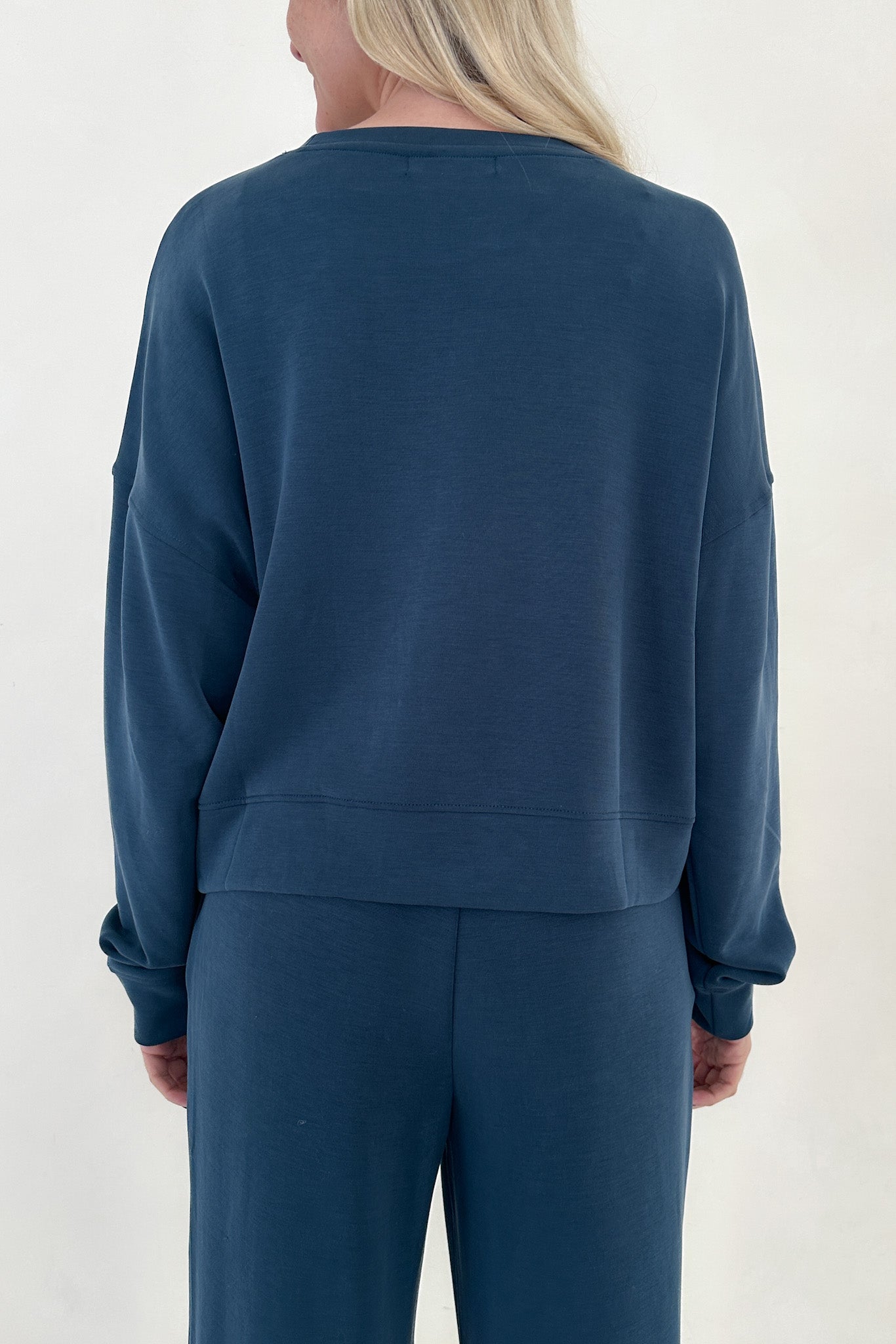Like Butter Long Sleeve Pullover in Midnight Blue - Neutral Ground