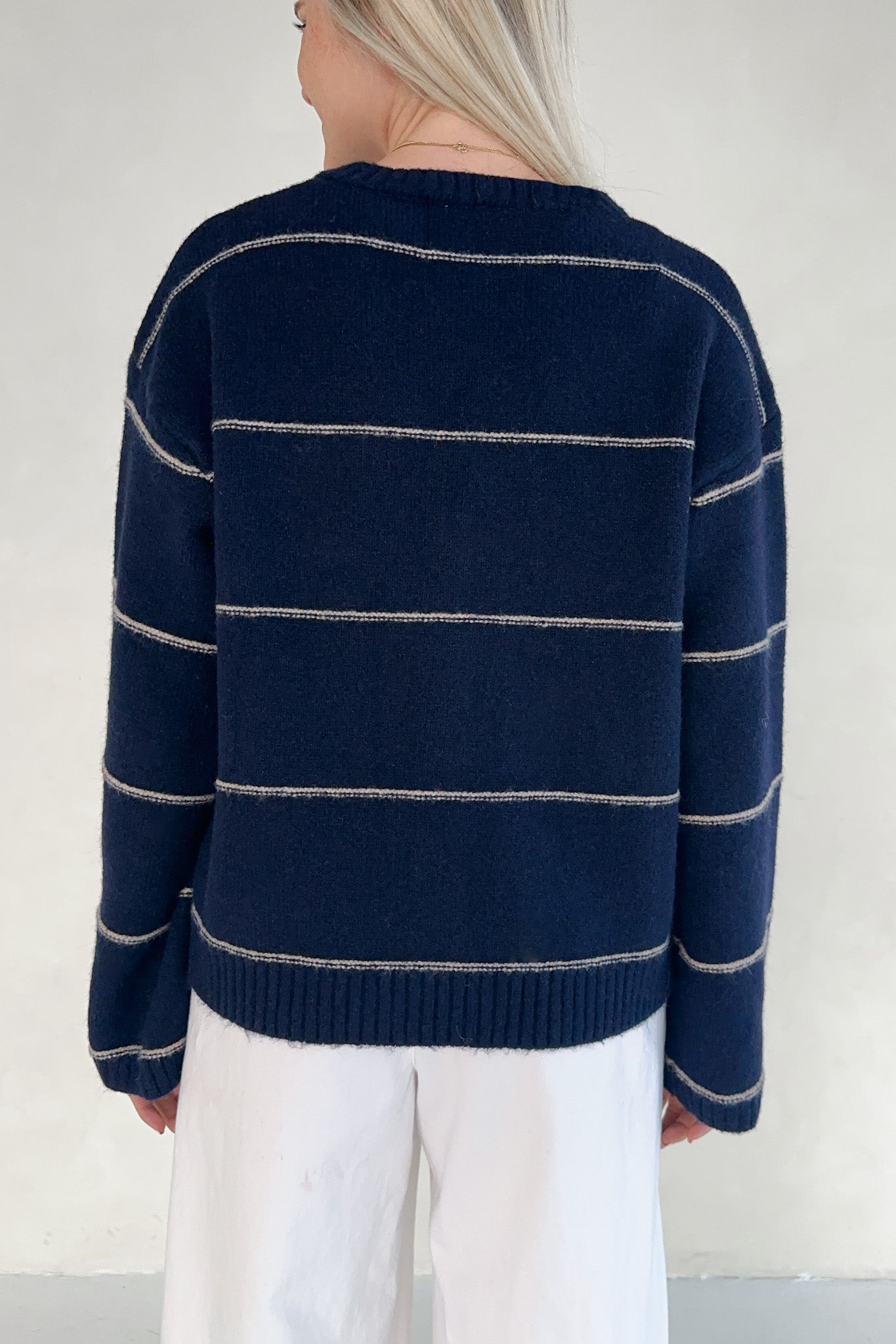 London Knit Button Front Striped Cardigan - Neutral Ground