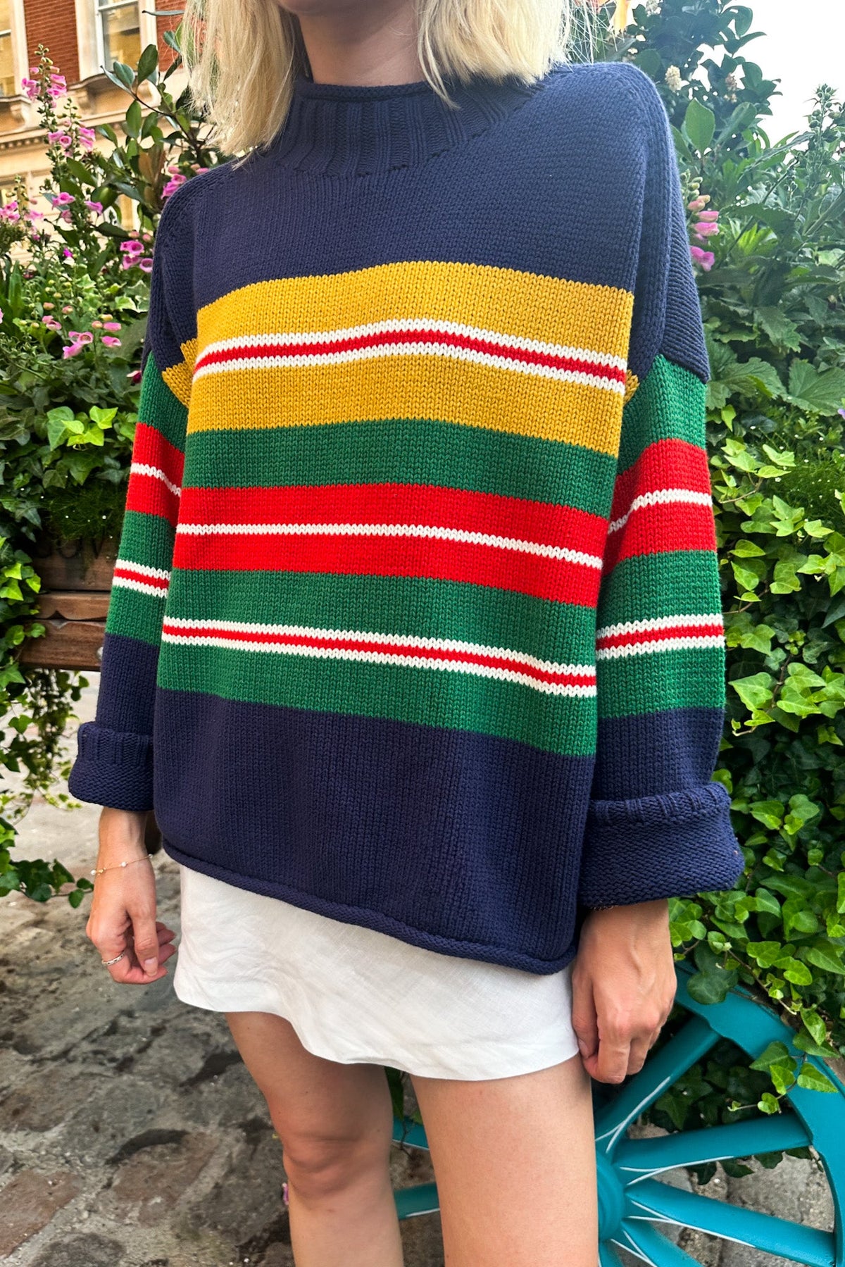 London Striped Knit Pullover Sweater - Neutral Ground