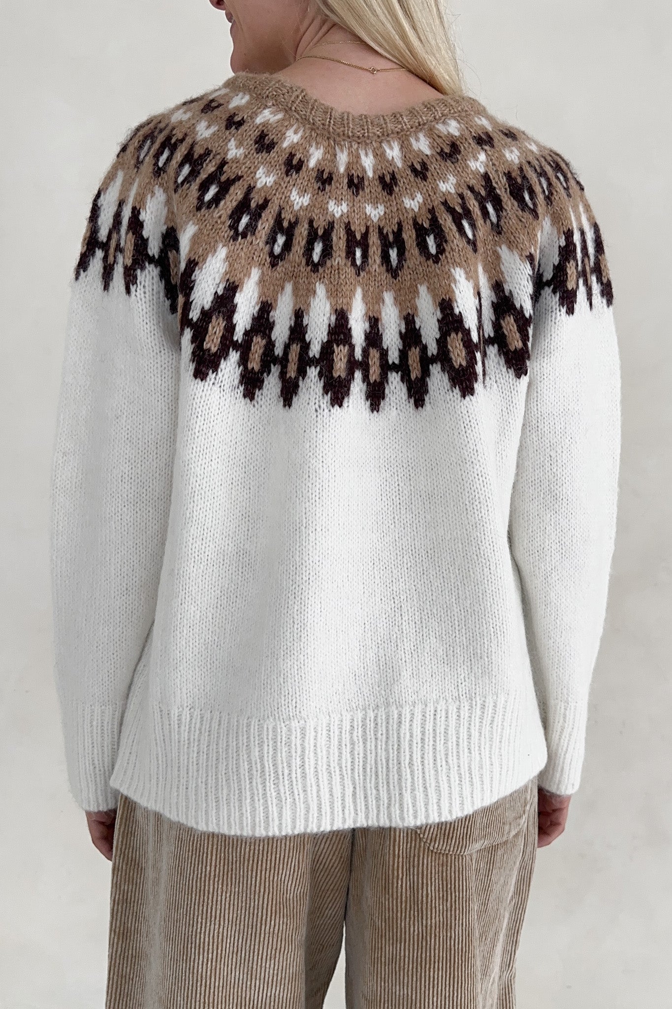 Lorelei Faire Isle Knit Pullover Sweater - Neutral Ground