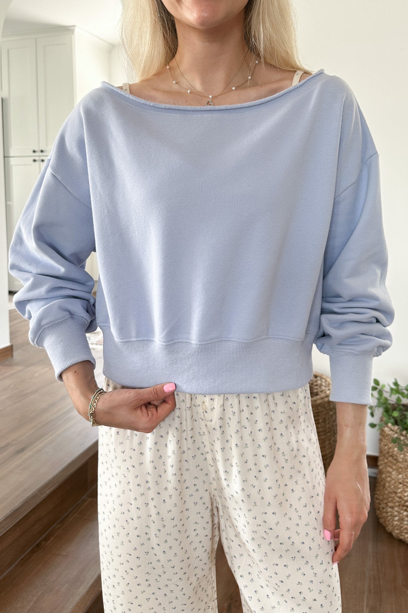 Maddie Pullover Sweatshirt in Baby Blue - Neutral Ground