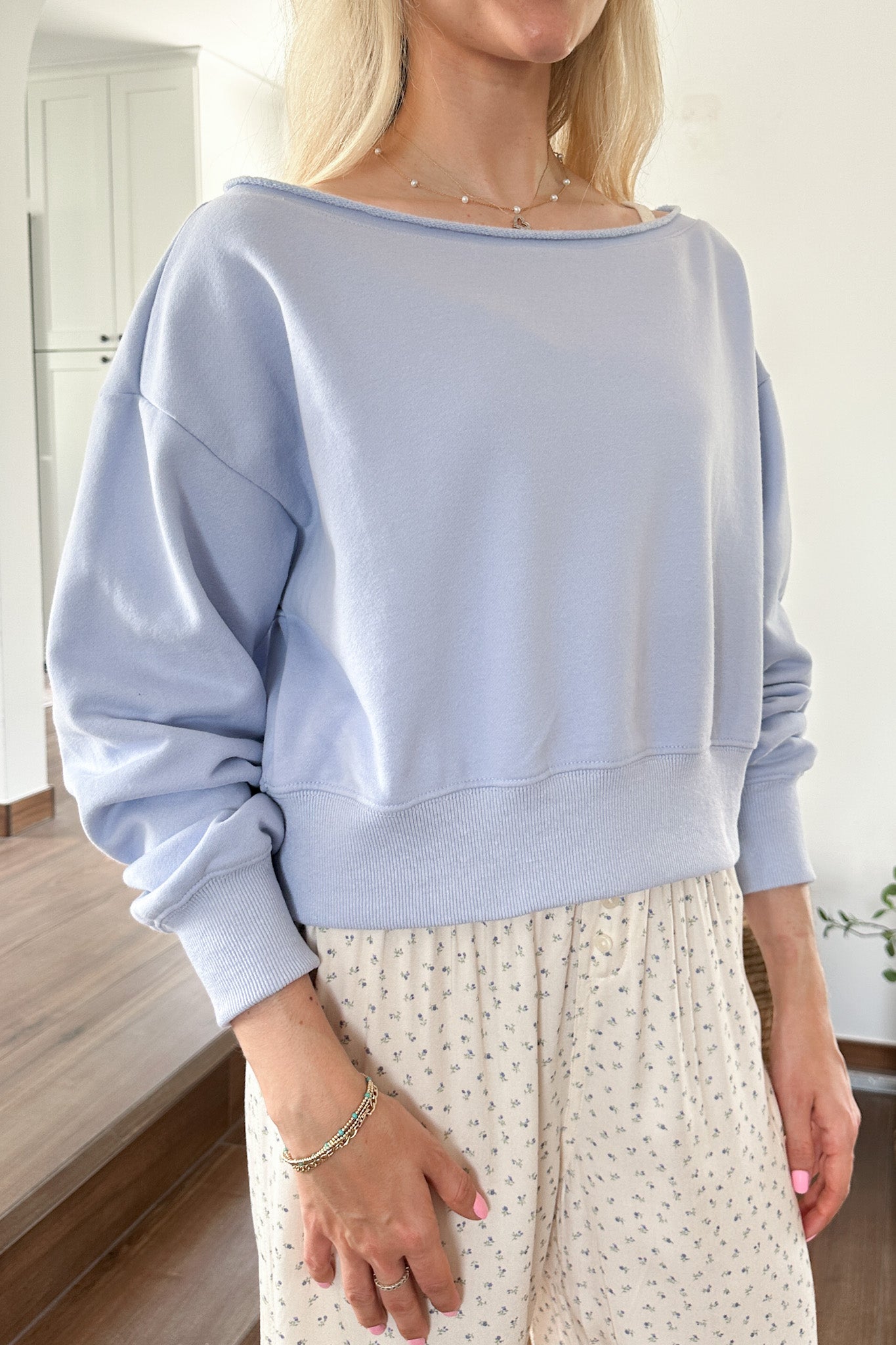 Maddie Pullover Sweatshirt in Baby Blue - Neutral Ground