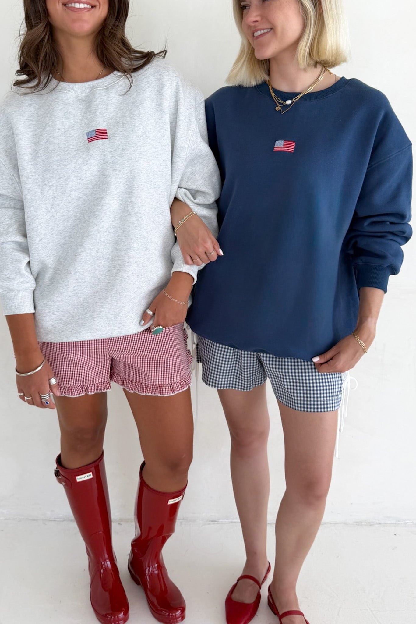 Main Street Gingham Ruffle Shorts in Red - Neutral Ground