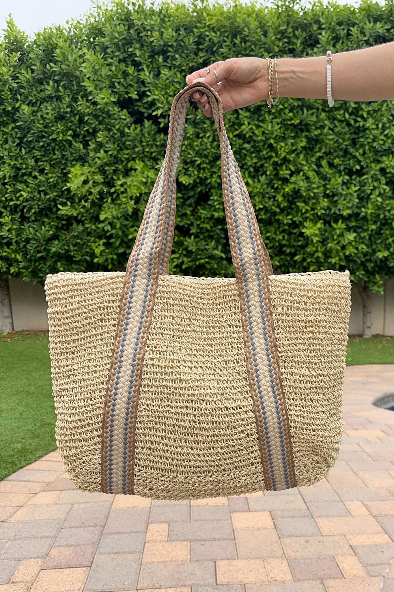 Mallorca Crochet Shoulder Bag - Neutral Ground
