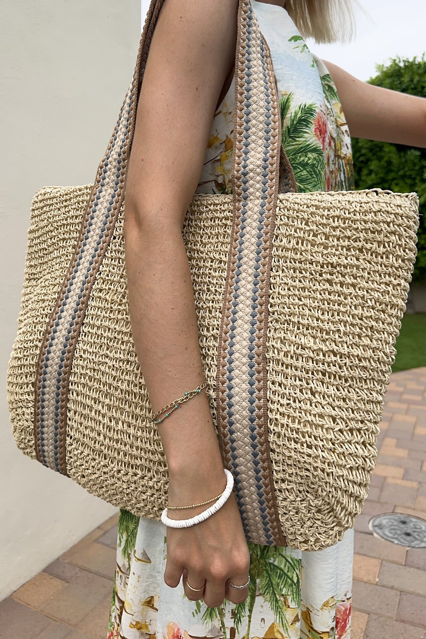 Mallorca Crochet Shoulder Bag - Neutral Ground