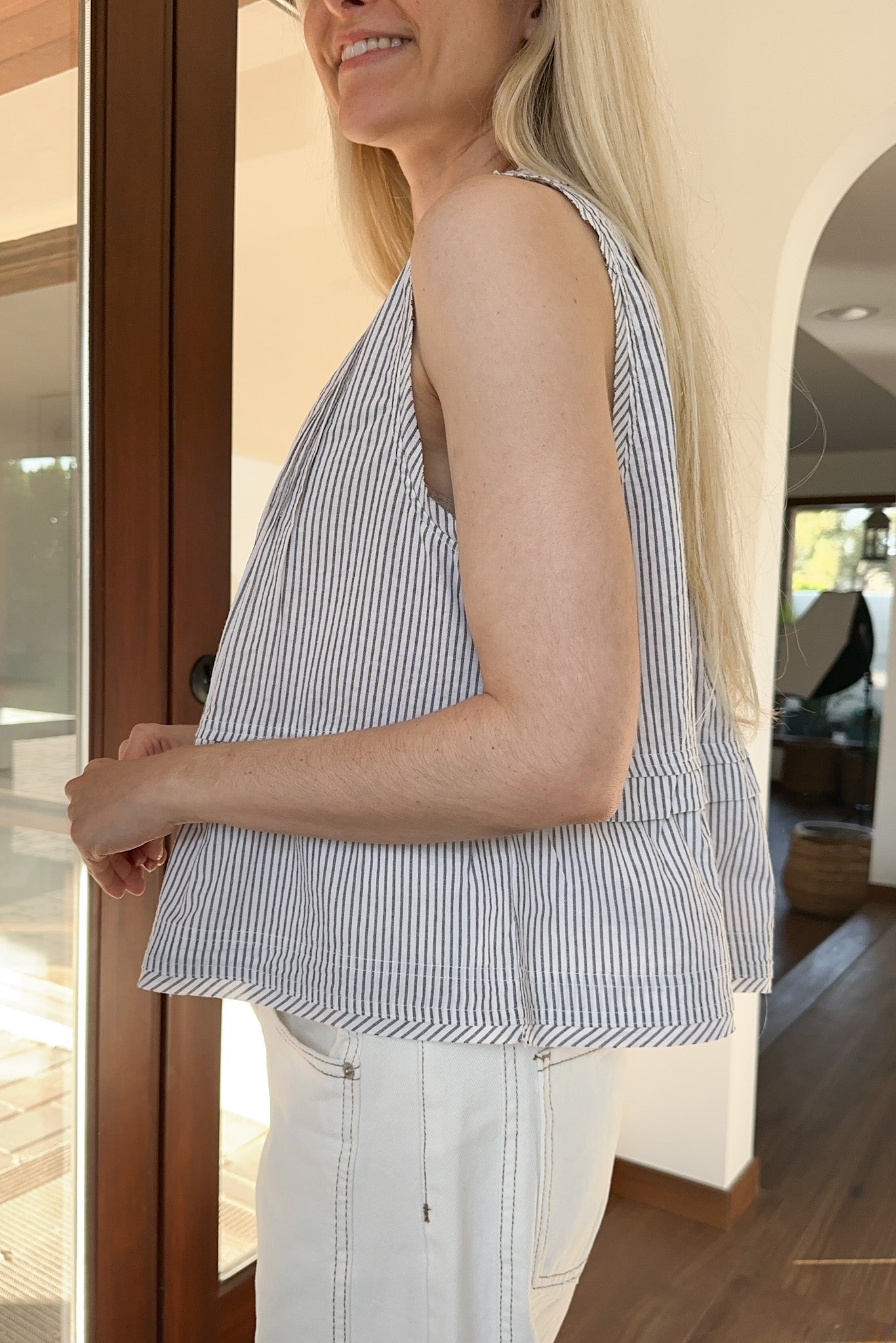 Marseille Cotton Blouse - Neutral Ground