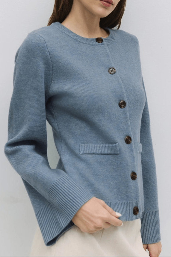 Mary Kate Knit Cardigan in Dusty Blue - Neutral Ground