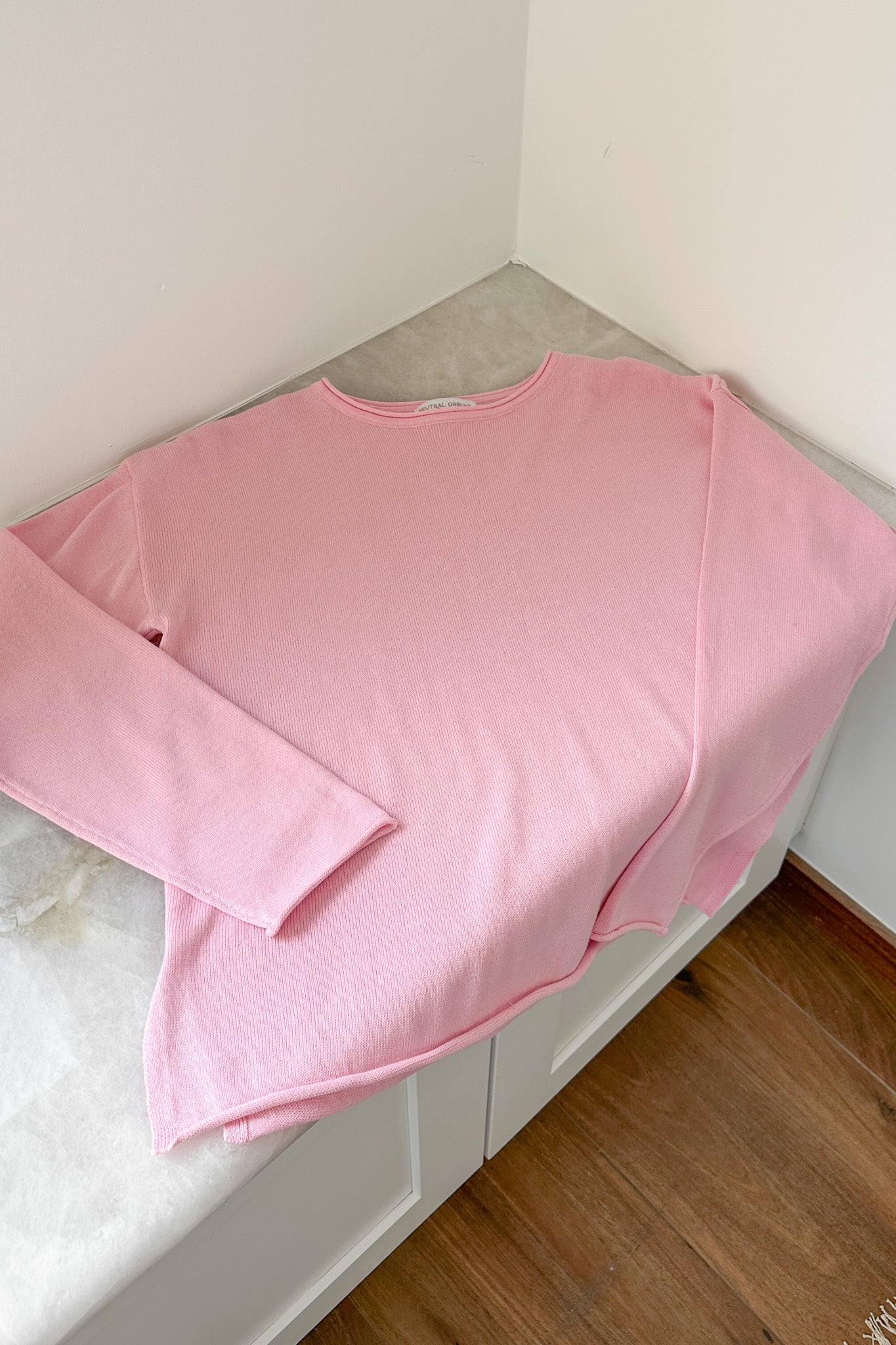Masie Knit Sweater Top in Ballet Pink - Neutral Ground