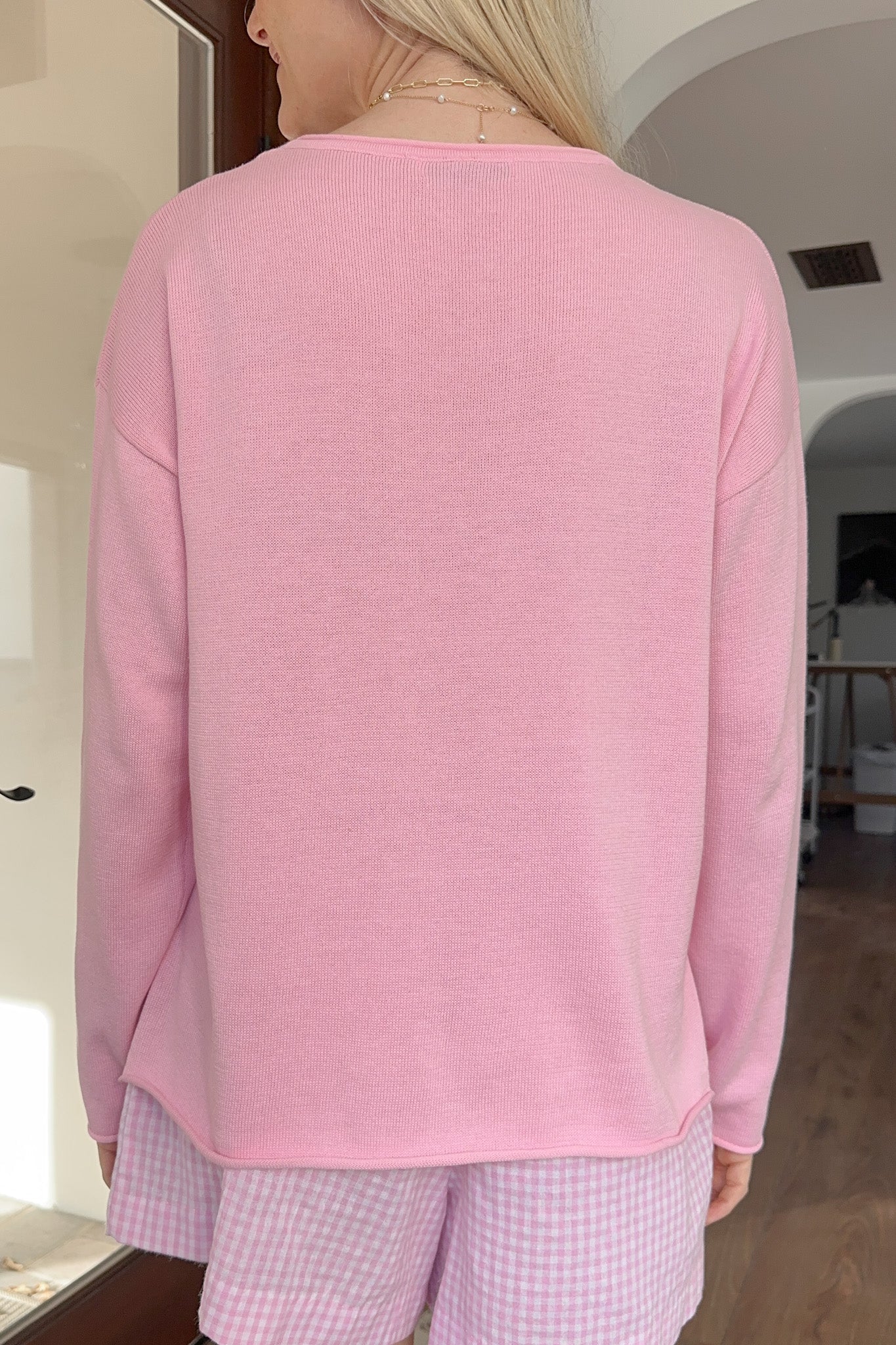 Masie Knit Sweater Top in Ballet Pink - Neutral Ground