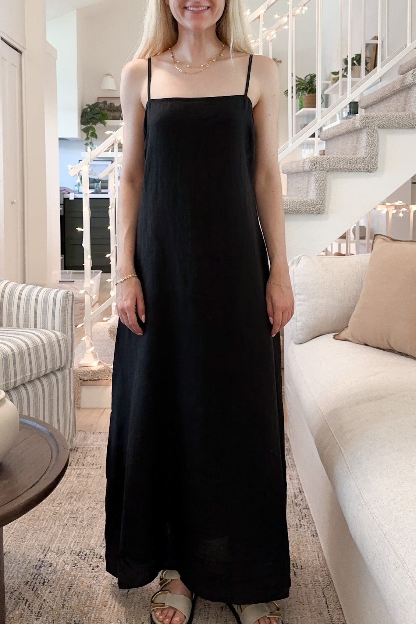 May Linen Maxi Dress - Neutral Ground