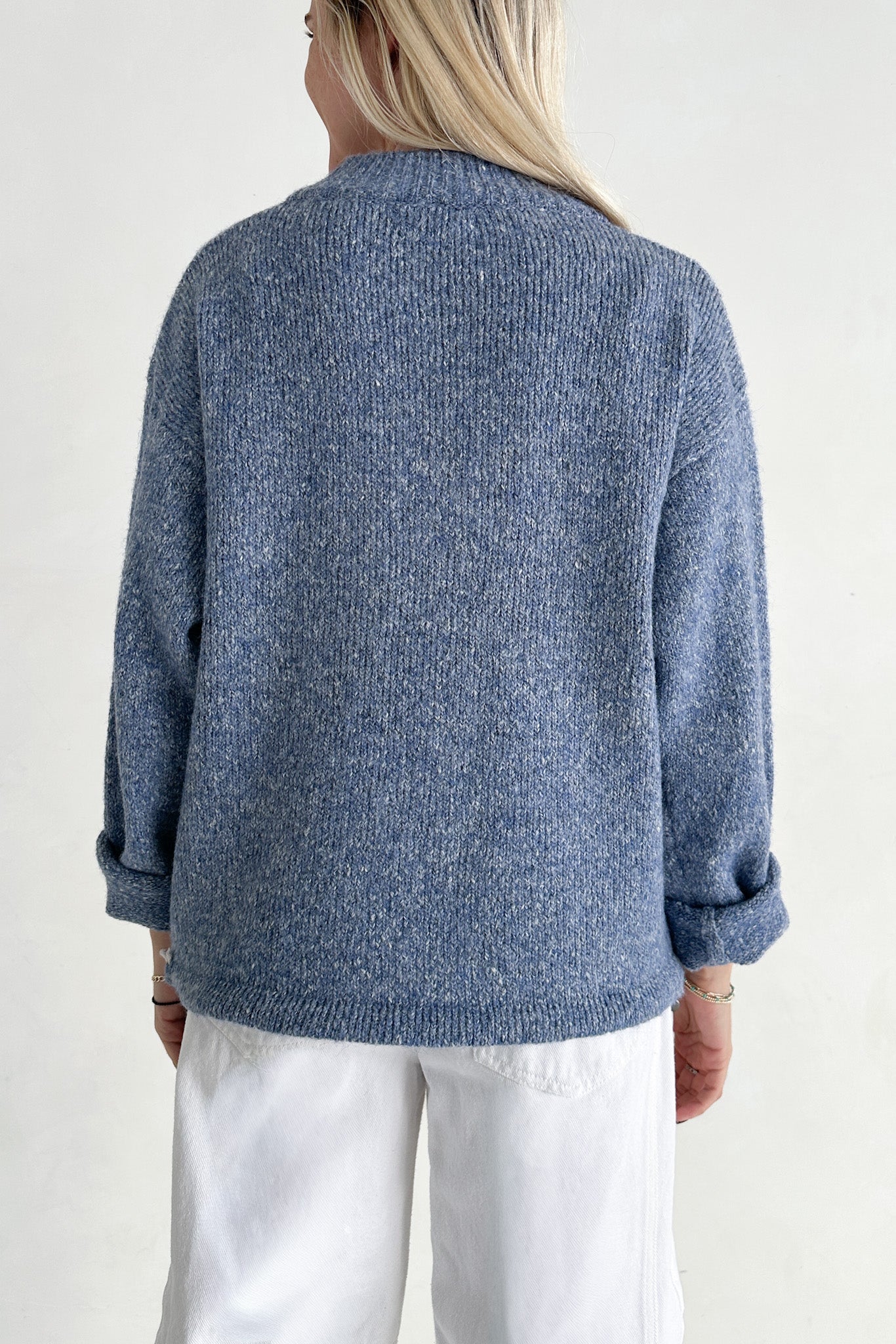 Miller Two Tone Snap Collar Sweater - Neutral Ground