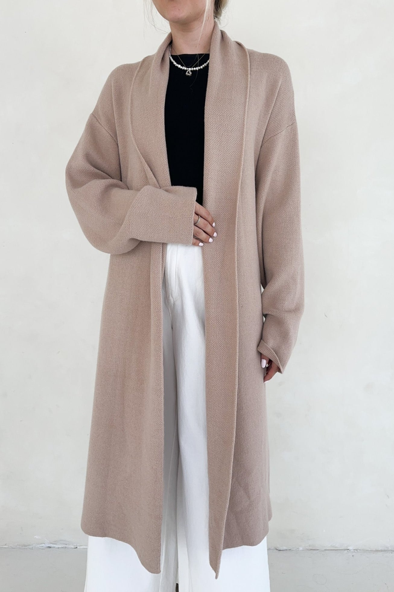 Millie Long Knit Sweater Coat - Neutral Ground