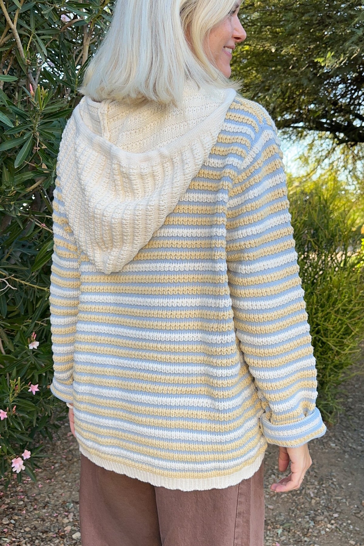 Molly Textured Knit Zip Up Hoodie - Neutral Ground