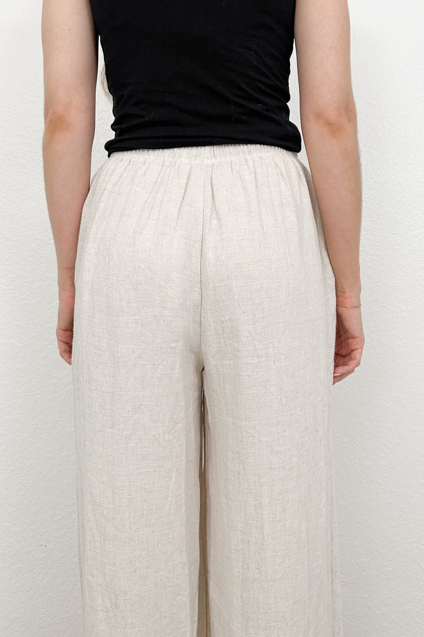 Monterey Wide Leg Linen Pants in Natural - Neutral Ground