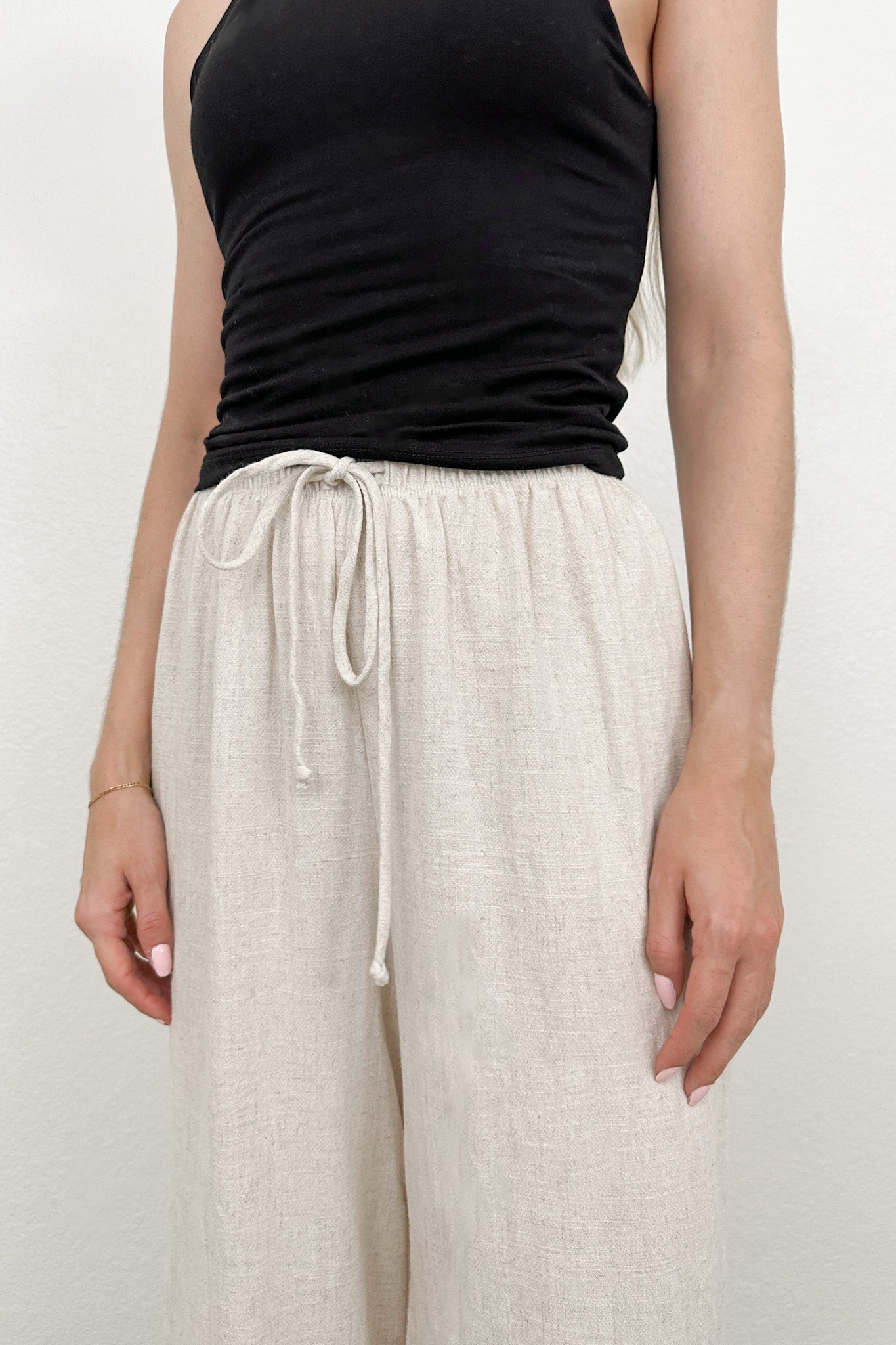 Monterey Wide Leg Linen Pants in Natural - Neutral Ground