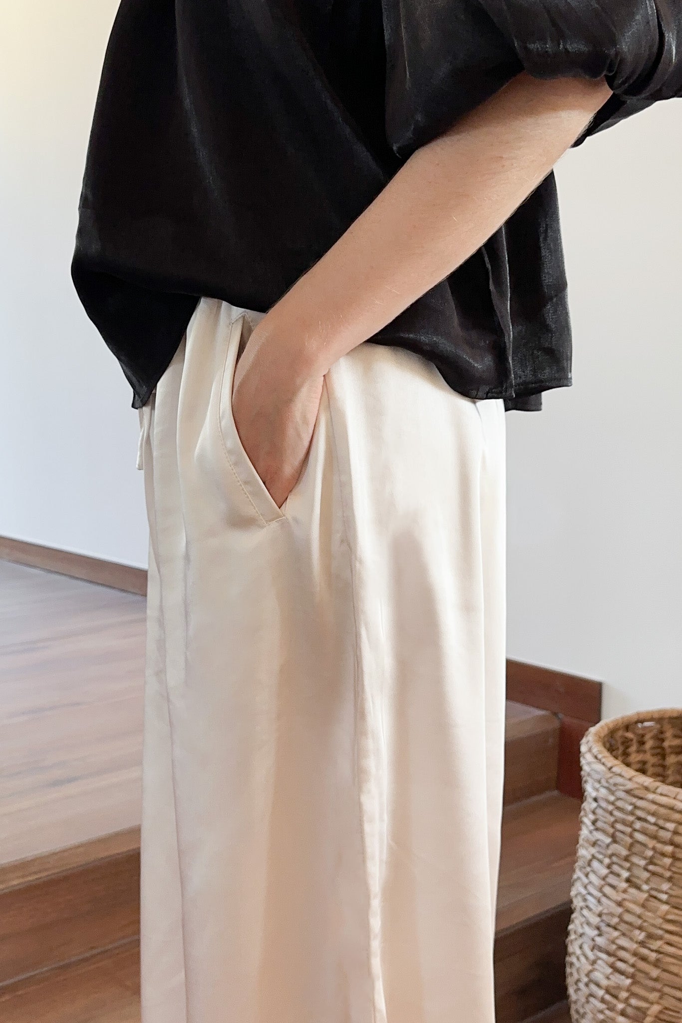 Night Out Satin Wide Leg Pants - Neutral Ground