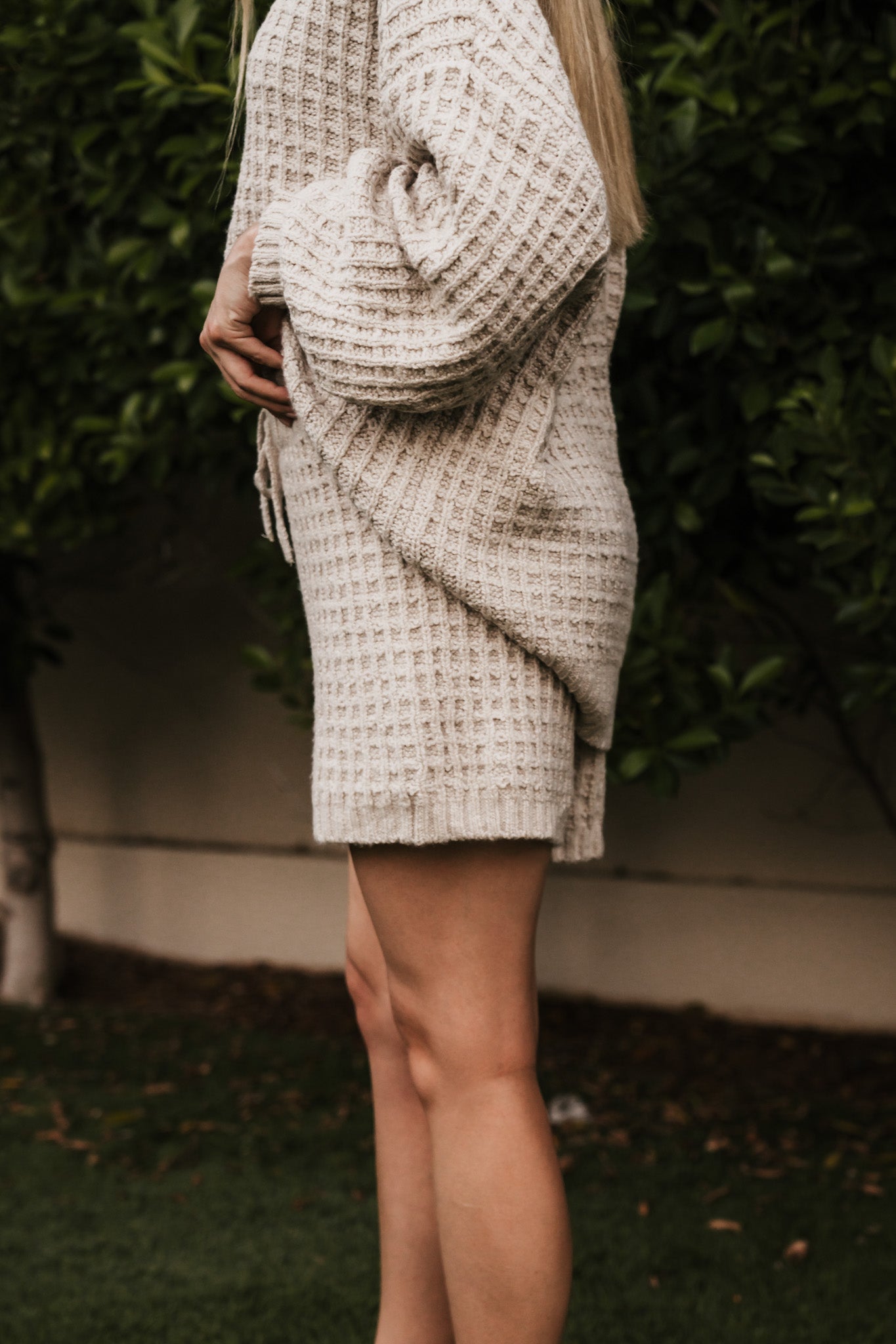 Northern Waffle Knit Drawstring Shorts - Neutral Ground