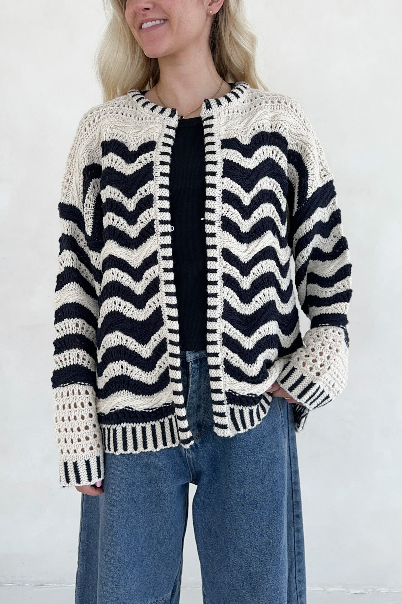 Ophelia Knit Sweater Cardigan - Neutral Ground