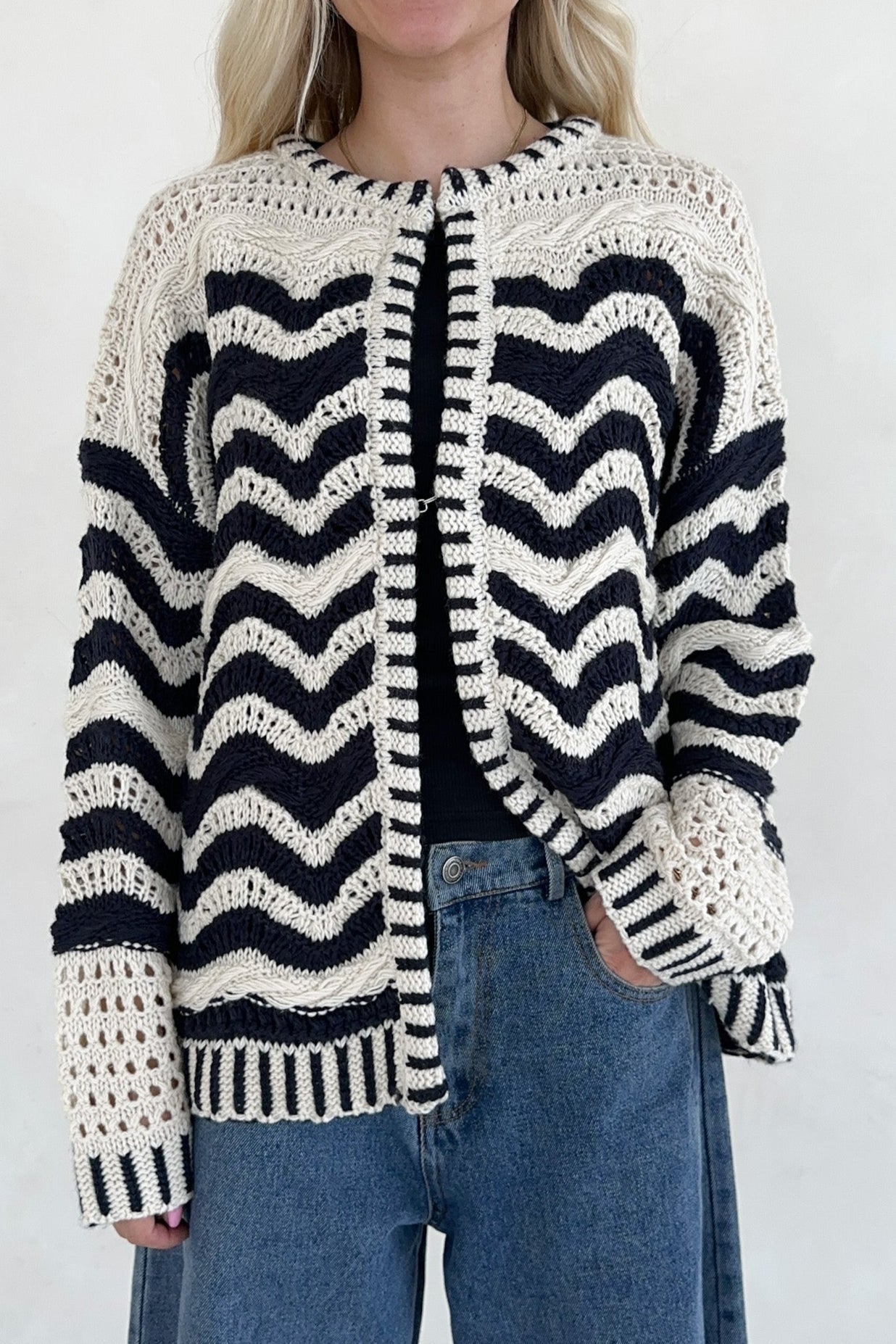 Ophelia Knit Sweater Cardigan - Neutral Ground