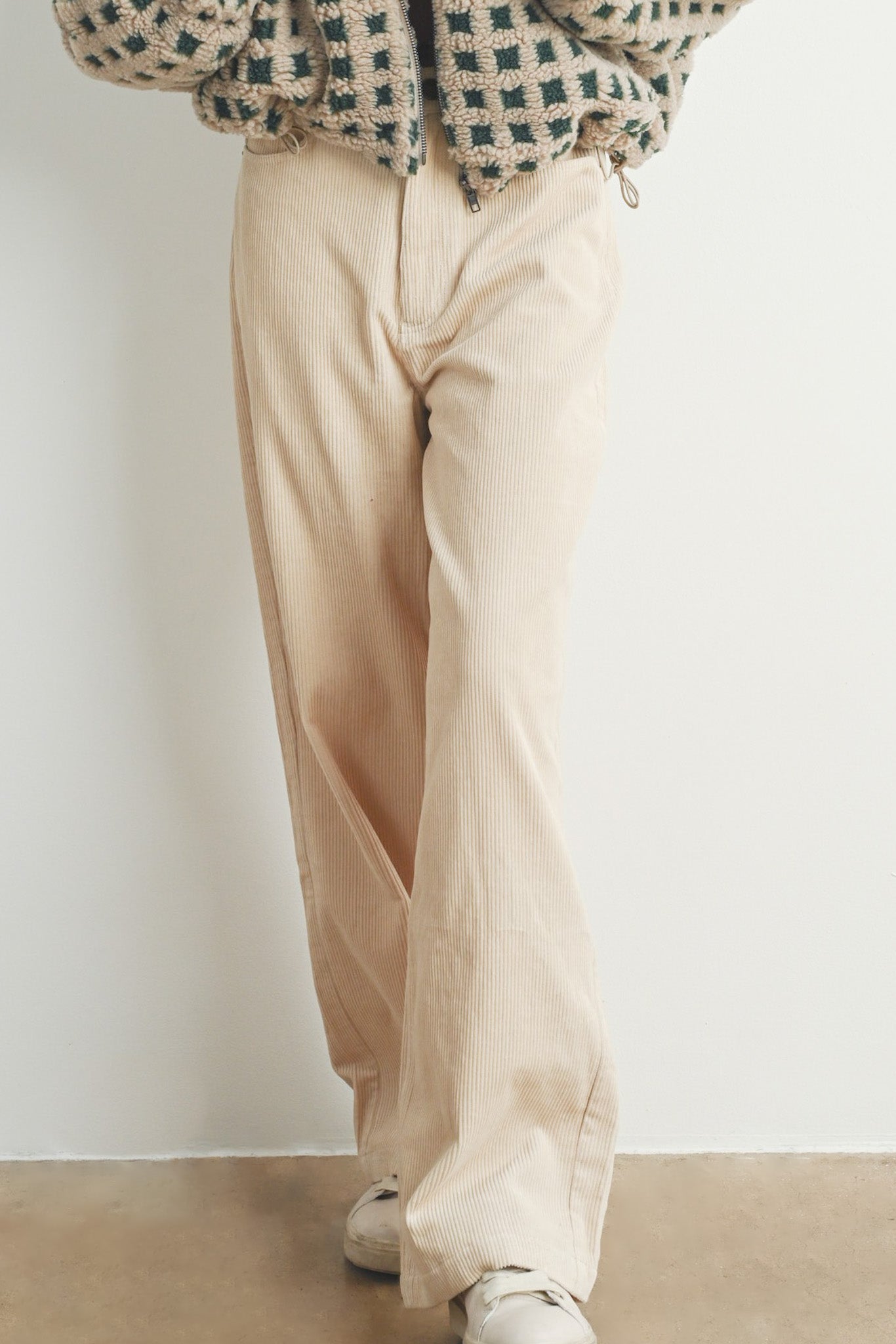 Penelope Straight Leg Corduroy Pants - Neutral Ground