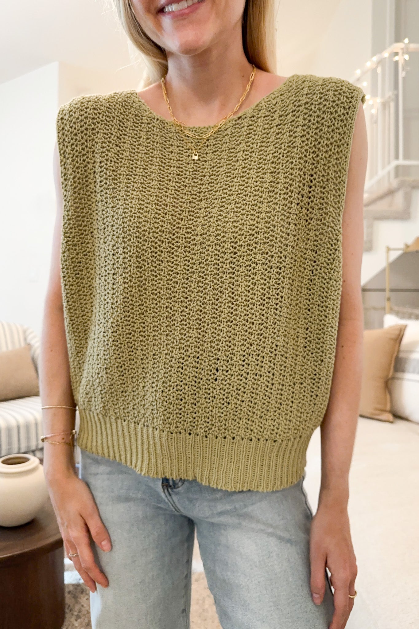 Piper Knit Vest Top - Neutral Ground