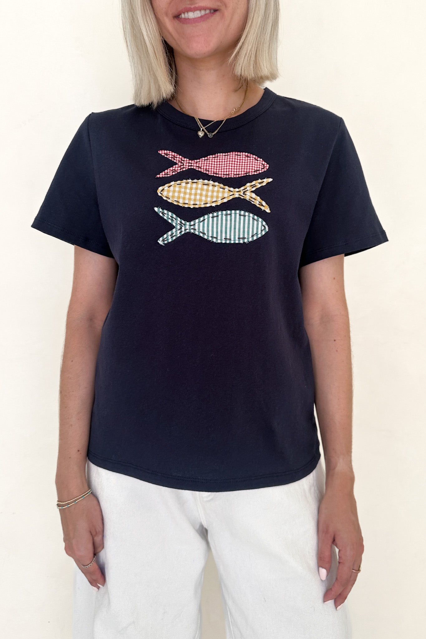 Play Koi Fish Patch Cotton Tee - Neutral Ground