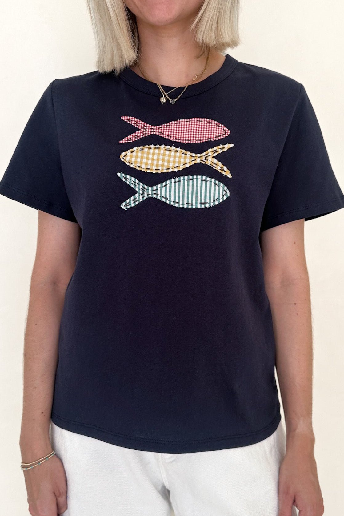 Play Koi Fish Patch Cotton Tee - Neutral Ground