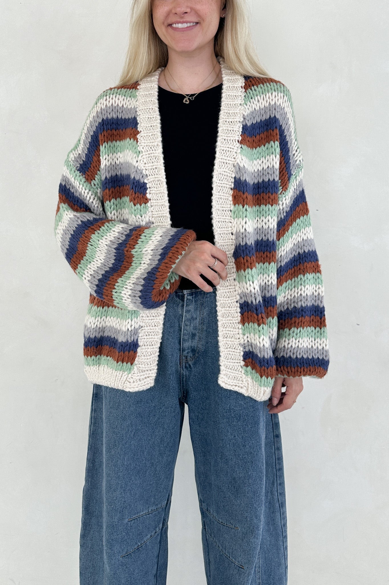 Polly Chunky Knit Cardigan - Neutral Ground