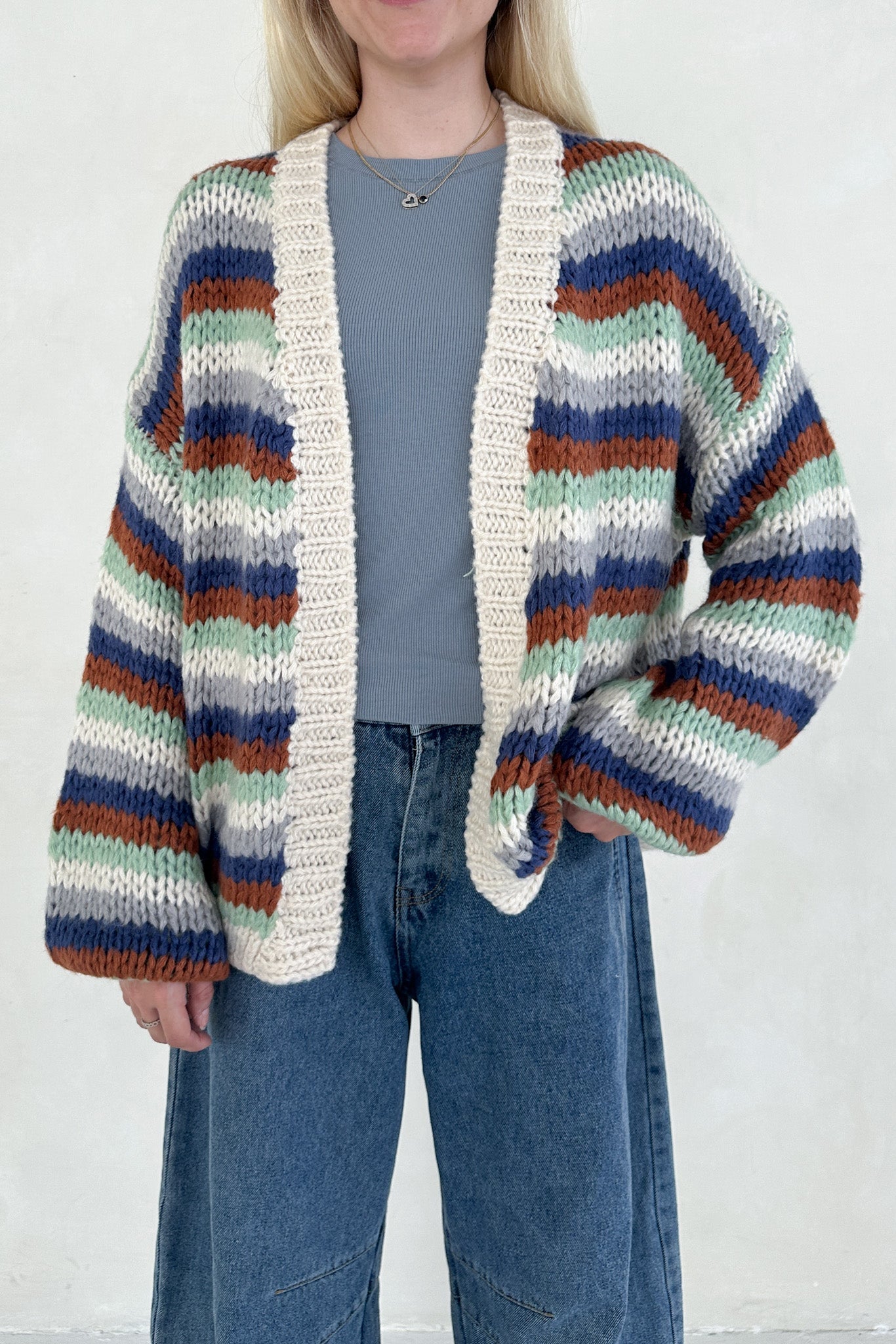 Polly Chunky Knit Cardigan - Neutral Ground