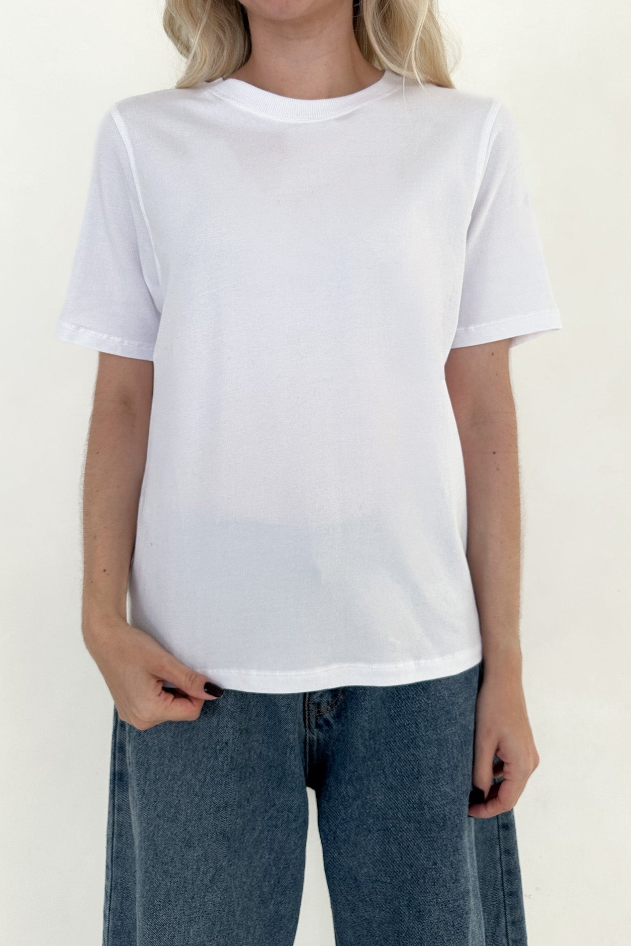 Poppy Classic Boxy T-Shirt in White - Neutral Ground