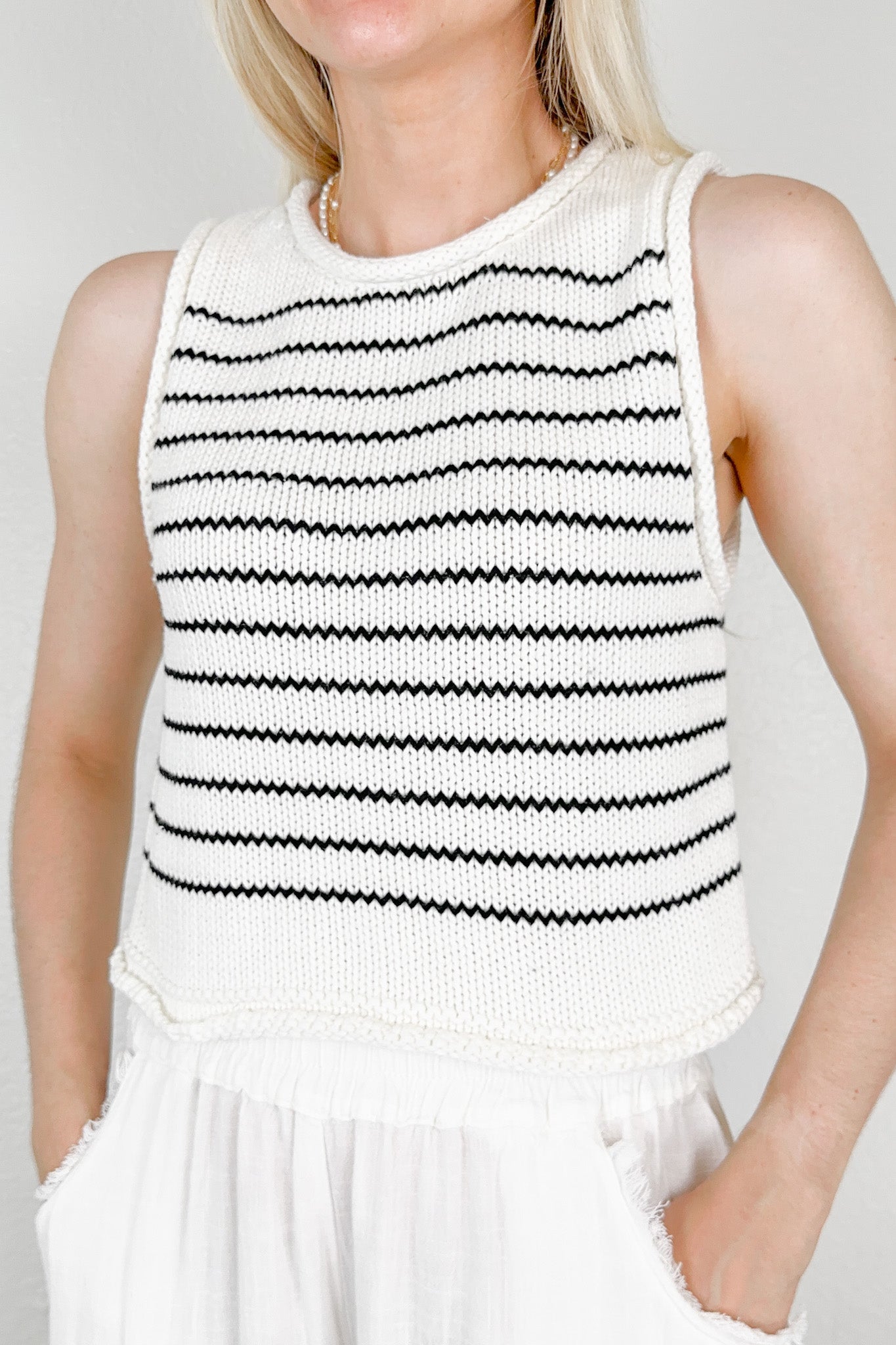 Reese Striped Knit Top - Neutral Ground