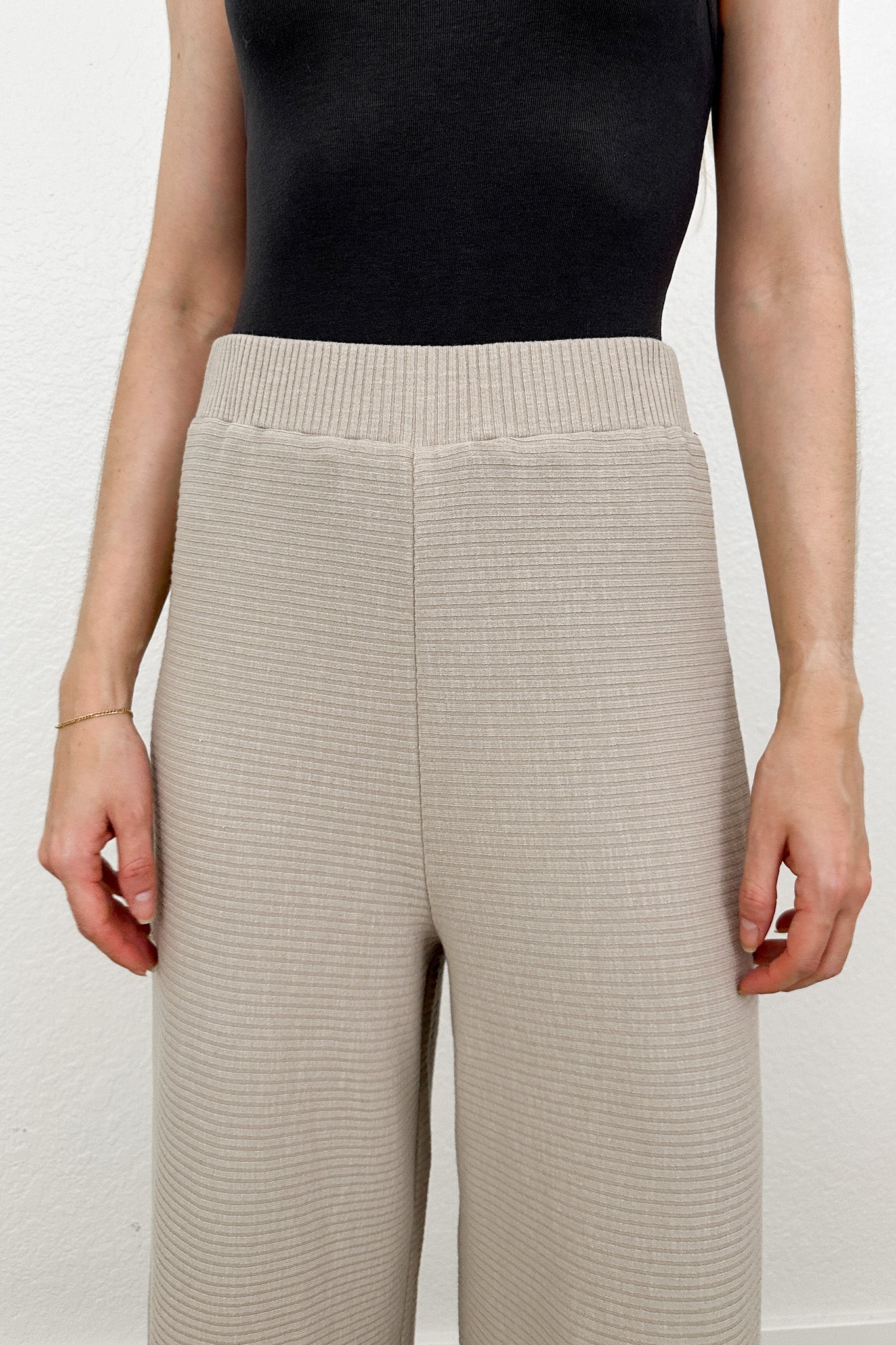 Remi Ribbed Knit Pants - Neutral Ground