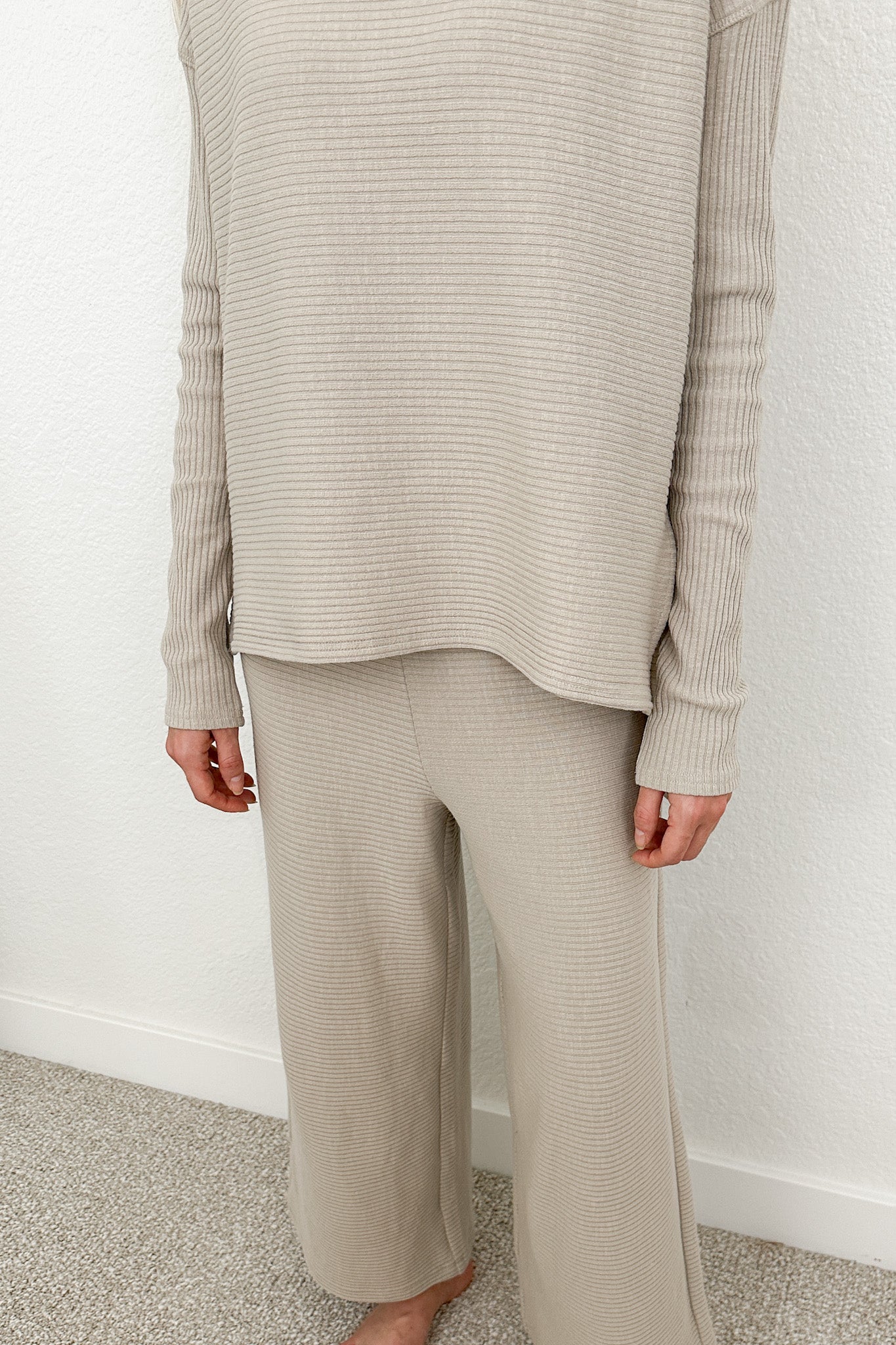 Remi Ribbed Knit Pants - Neutral Ground