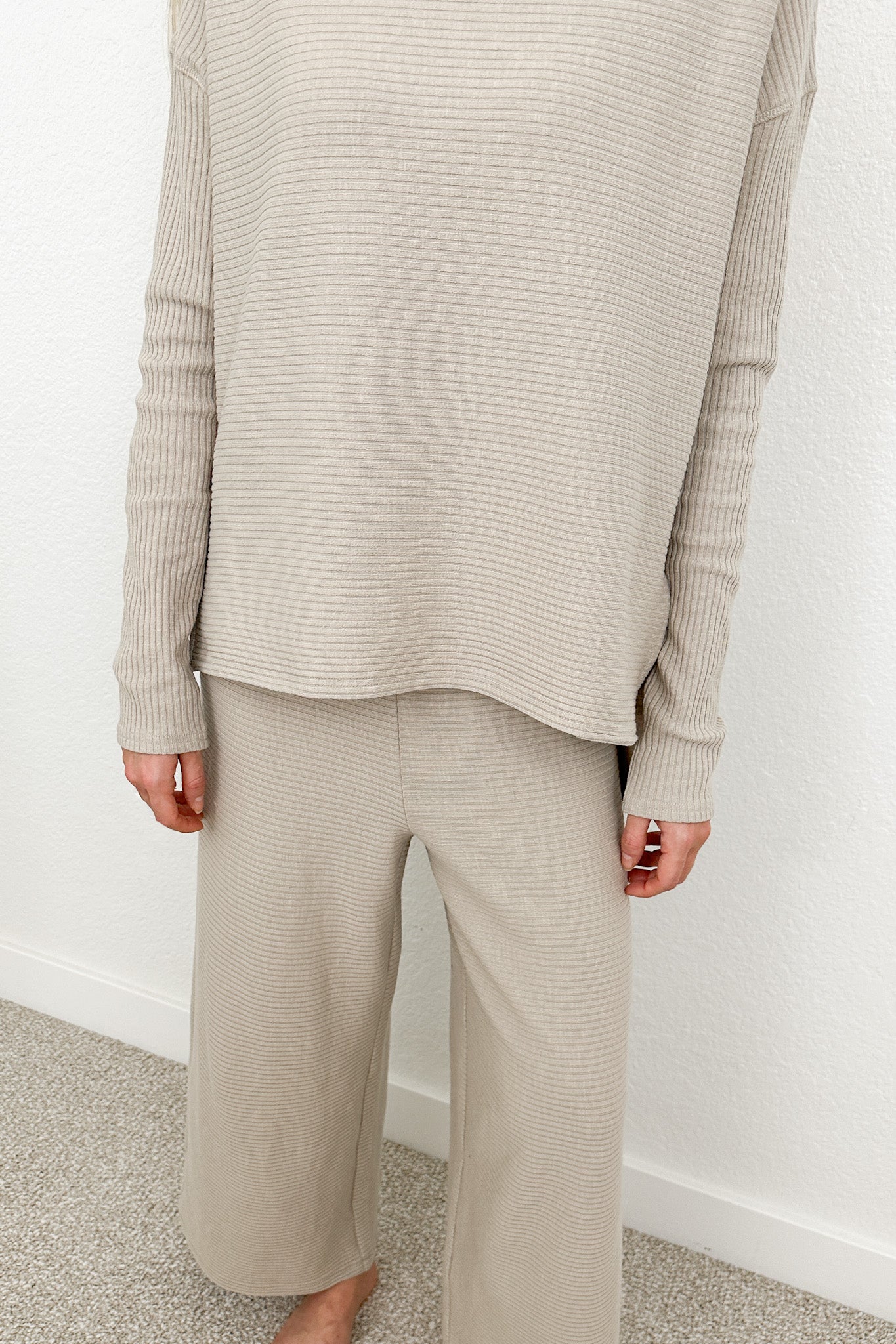 Remi Ribbed Knit Pants - Neutral Ground