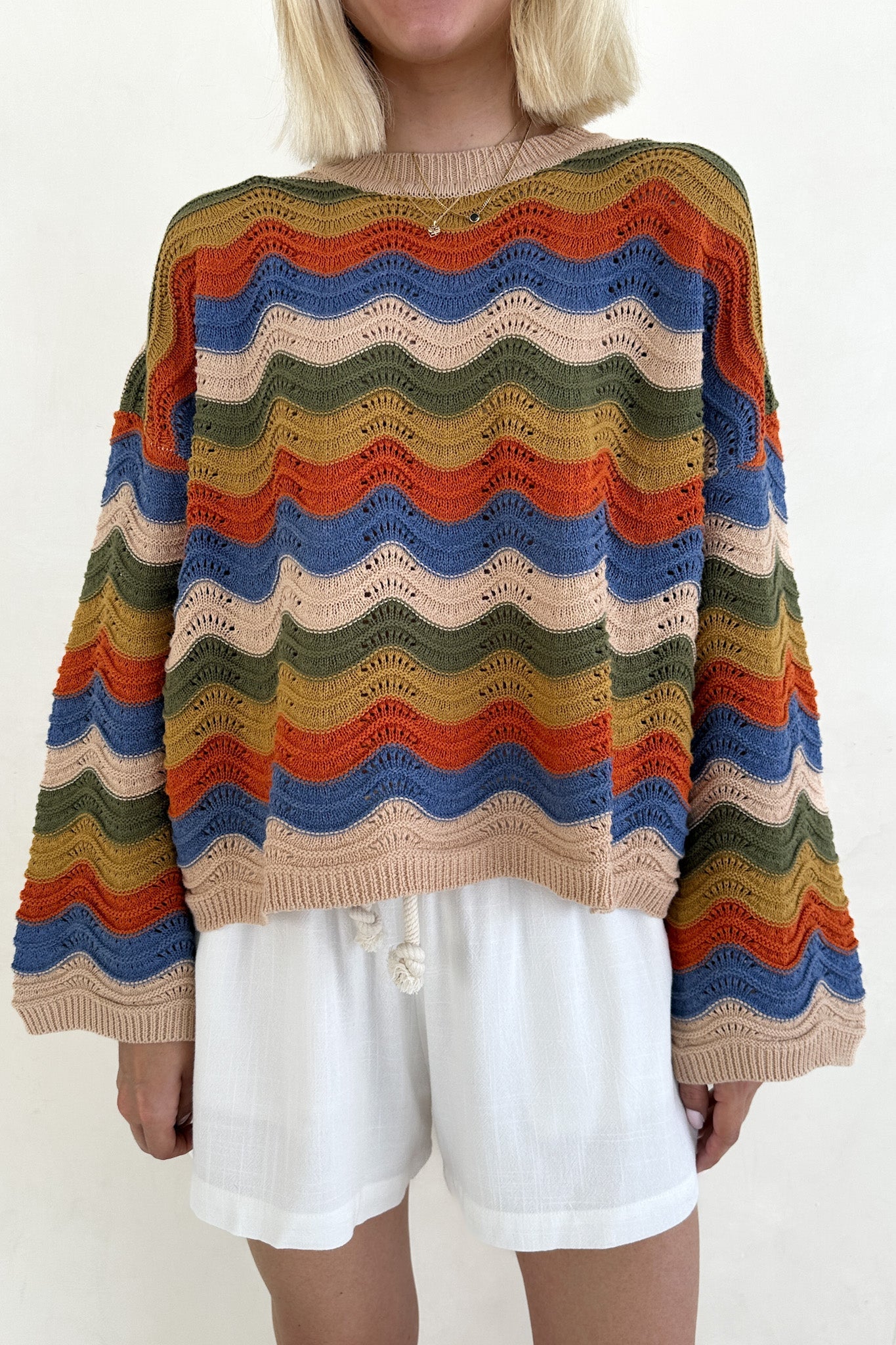 Riviera Rope Drawstring Shorts in White - Neutral Ground