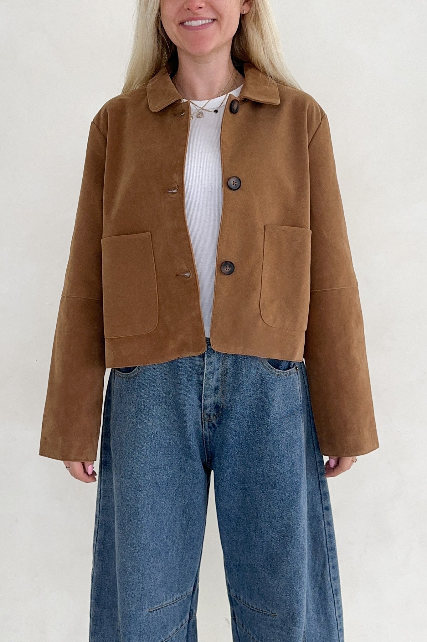 Rory Vegan Suede Jacket - Neutral Ground