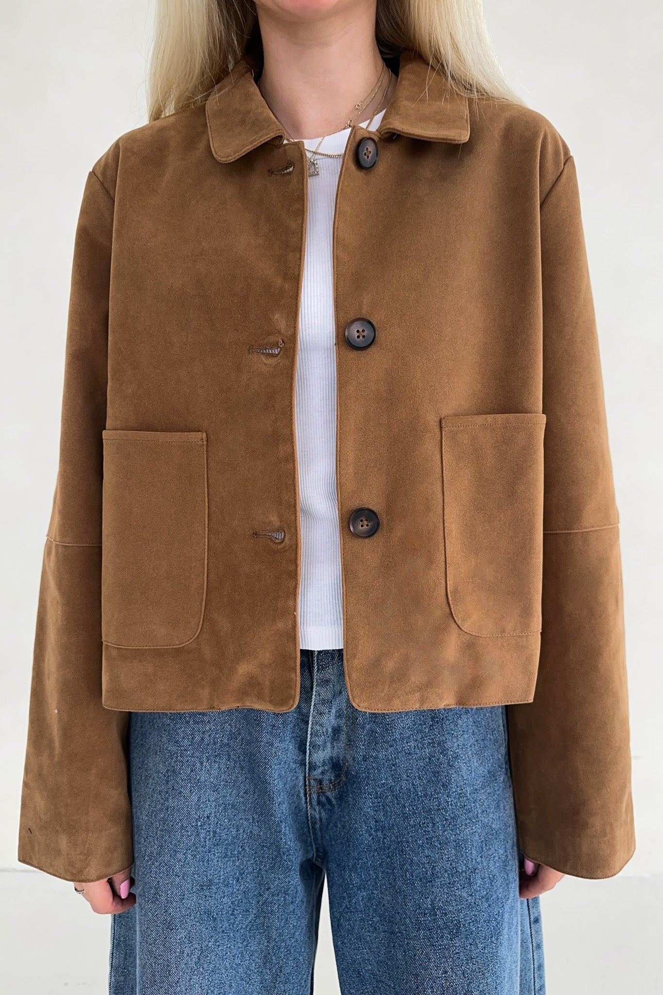 Rory Vegan Suede Jacket - Neutral Ground